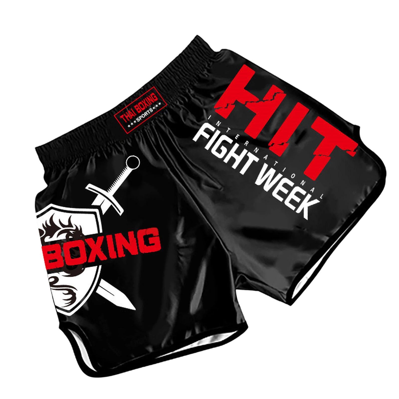 ZhuoAo Muay Thai Boxing Shorts Kickboxing & Sanda Training Fight Shorts For Men & Women, Size: XL(HIT Red) - Shopkiz.com