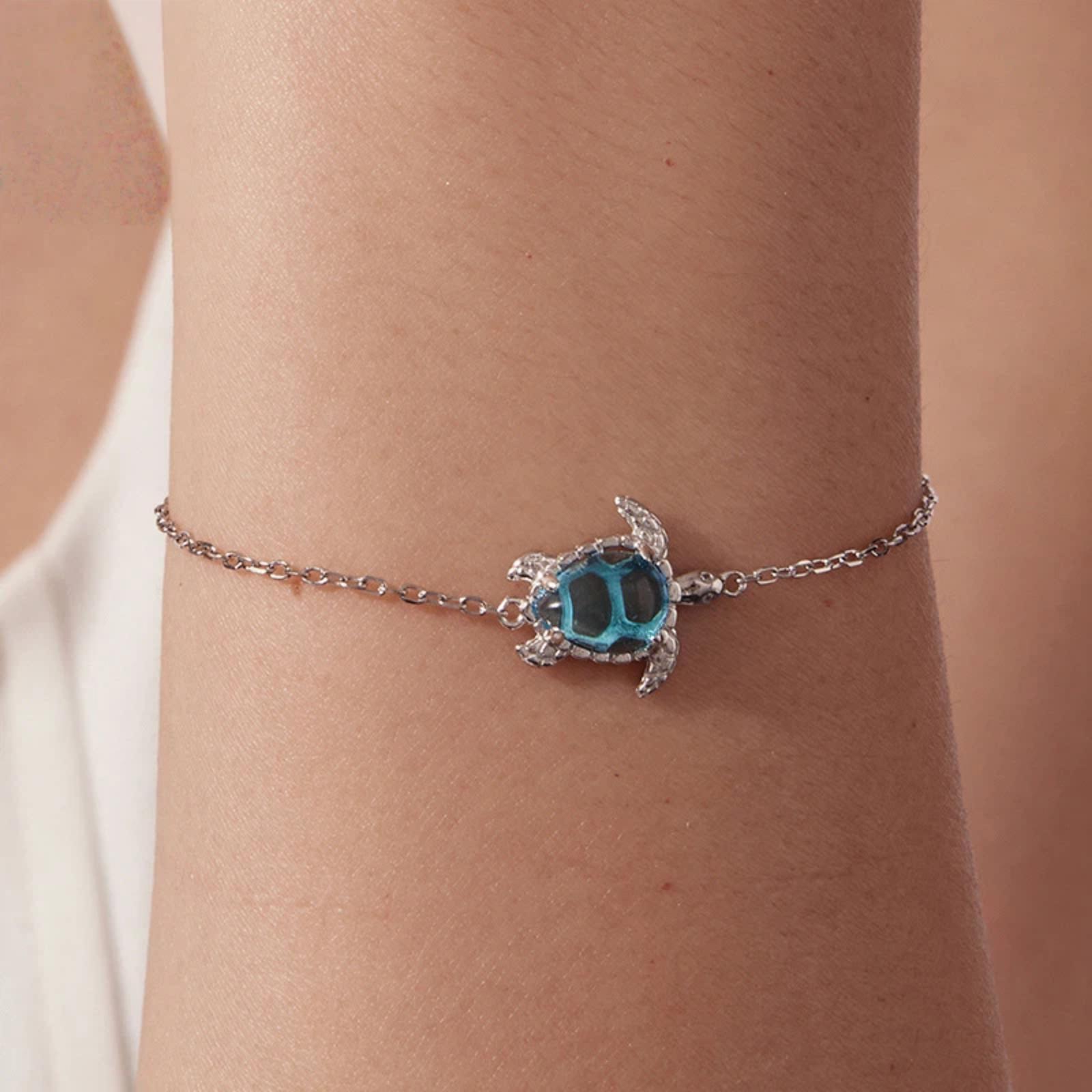 Copper-Plated White Gold Marine Animal Turtle Bracelet(YIB079) - Shopkiz.com