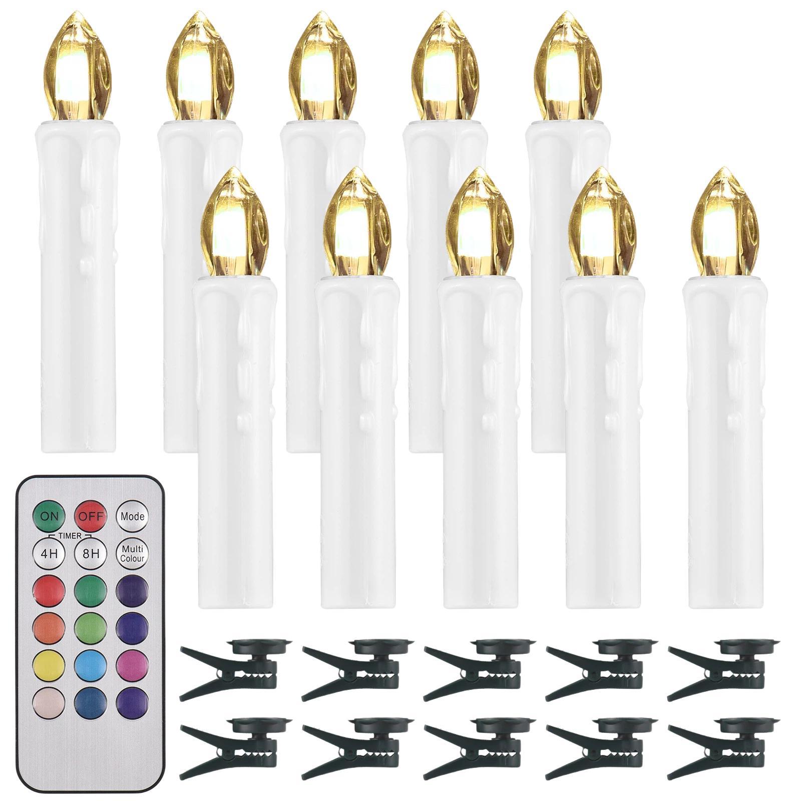 Colorful Christmas Changing Remote Control LED Candle Light Halloween LED Clip-On Candle Lamp(White) - Shopkiz.com