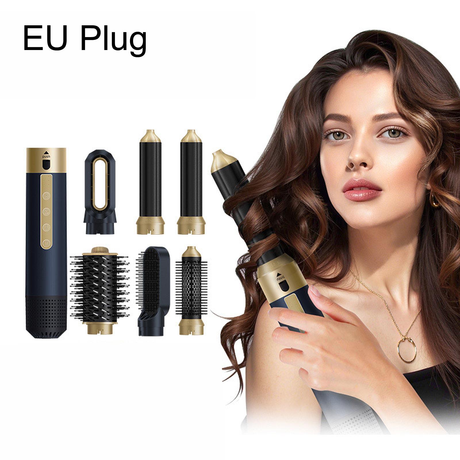 6 In 1 High Speed Hair Styler Air Wrap Brush Kit Hair Dryer Blow Dryer Brush, Spec: Blue(EU Plug) - Shopkiz.com