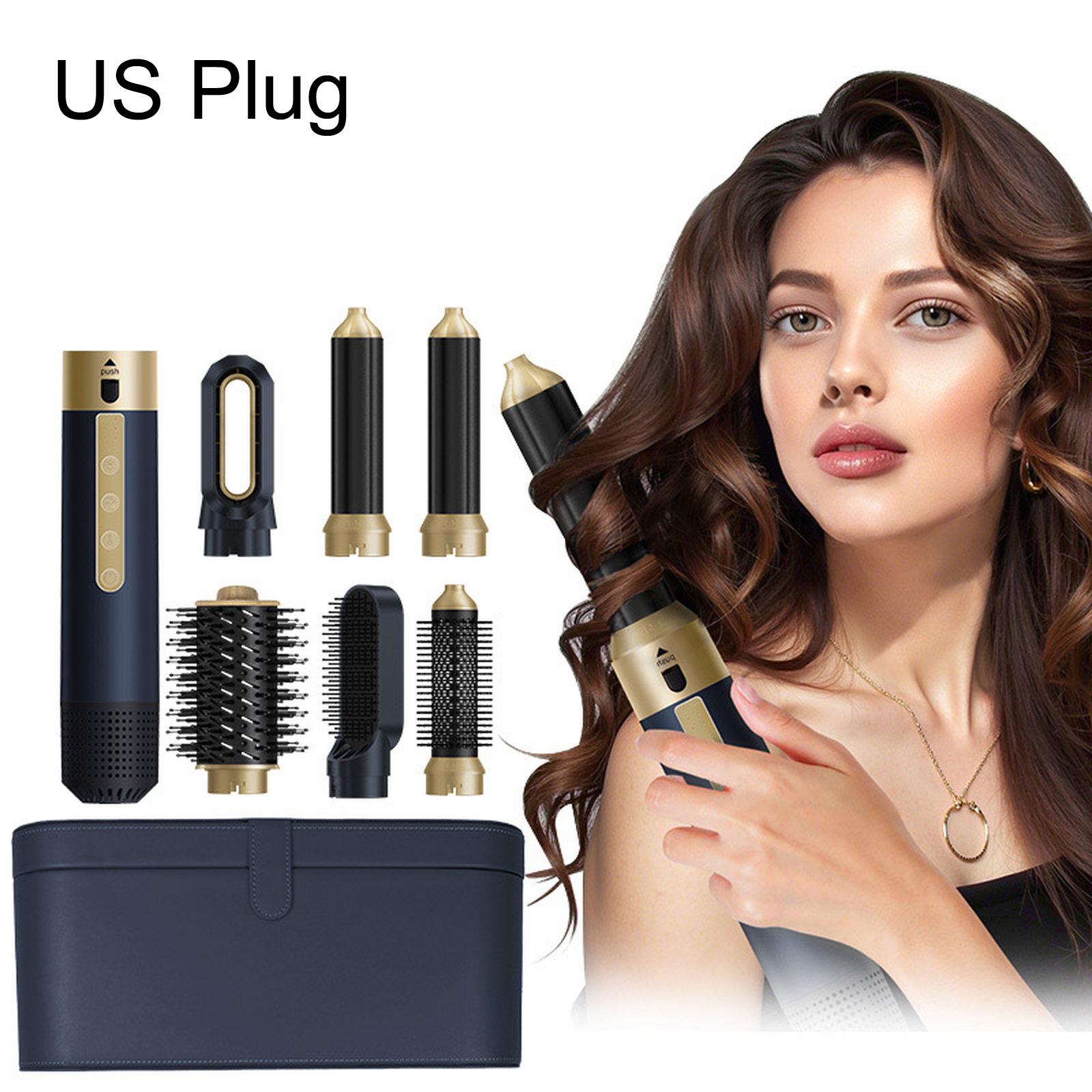 6 In 1 High Speed Hair Styler Air Wrap Brush Kit Hair Dryer Blow Dryer Brush, Spec: Blue With Case(US Plug) - Shopkiz.com
