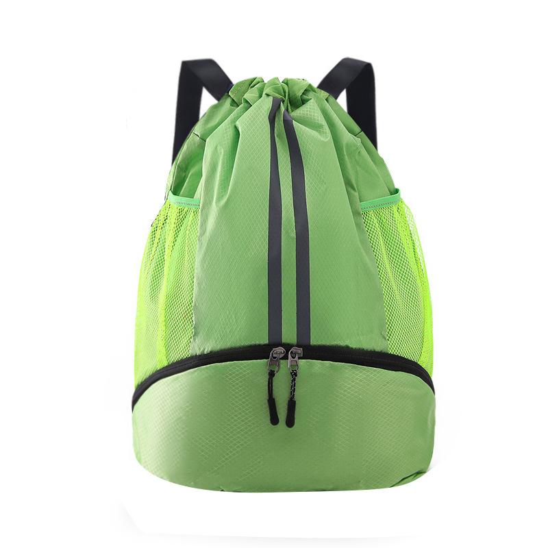 Drawstring Sports Backpack with Shoe Compartment & Dry Wet Separation Gym Sackpack for Basketball / Soccer / Swimming(Green) - Shopkiz.com
