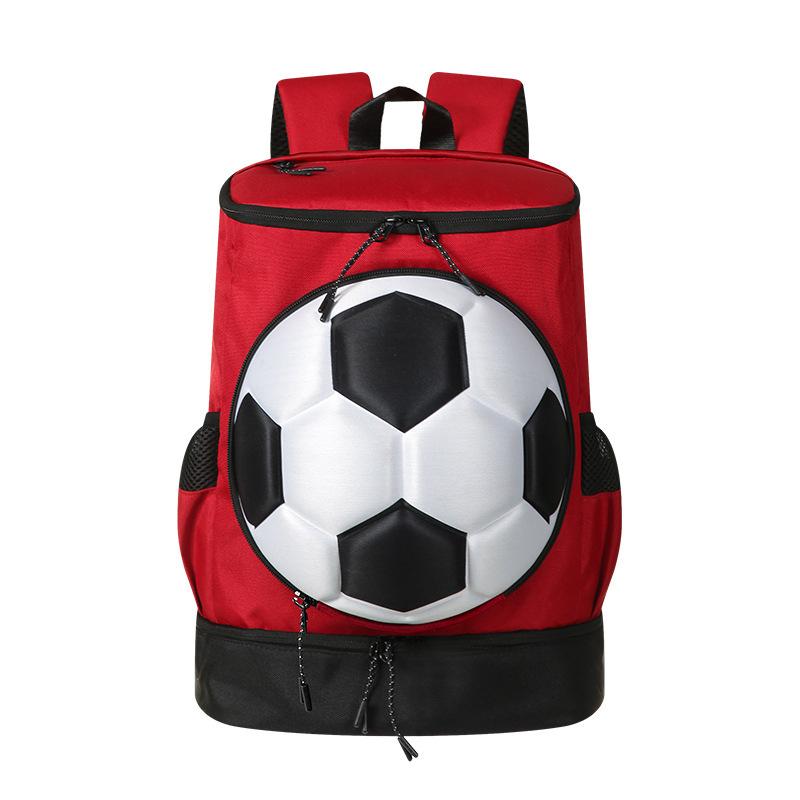 Basketball Backpack with Separate Ball Holder & Shoe Compartment Sports Bag Soccer Volleyball Training, Size: Kids(Soccer Red+Black) - Shopkiz.com