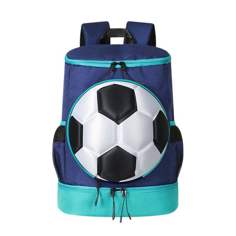 Basketball Backpack with Separate Ball Holder & Shoe Compartment Sports Bag Soccer Volleyball Training, Size: Adult(Soccer Cyan+Blue) - Shopkiz.com