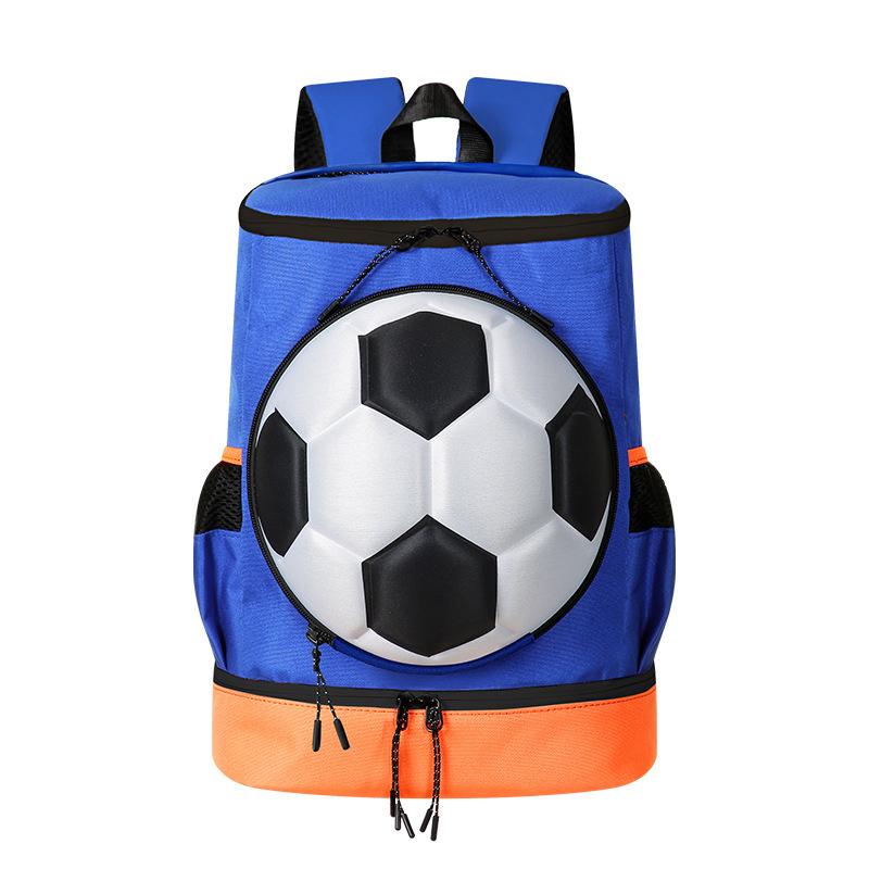 Basketball Backpack with Separate Ball Holder & Shoe Compartment Sports Bag Soccer Volleyball Training, Size: Adult(Soccer Blue+Orange) - Shopkiz.com