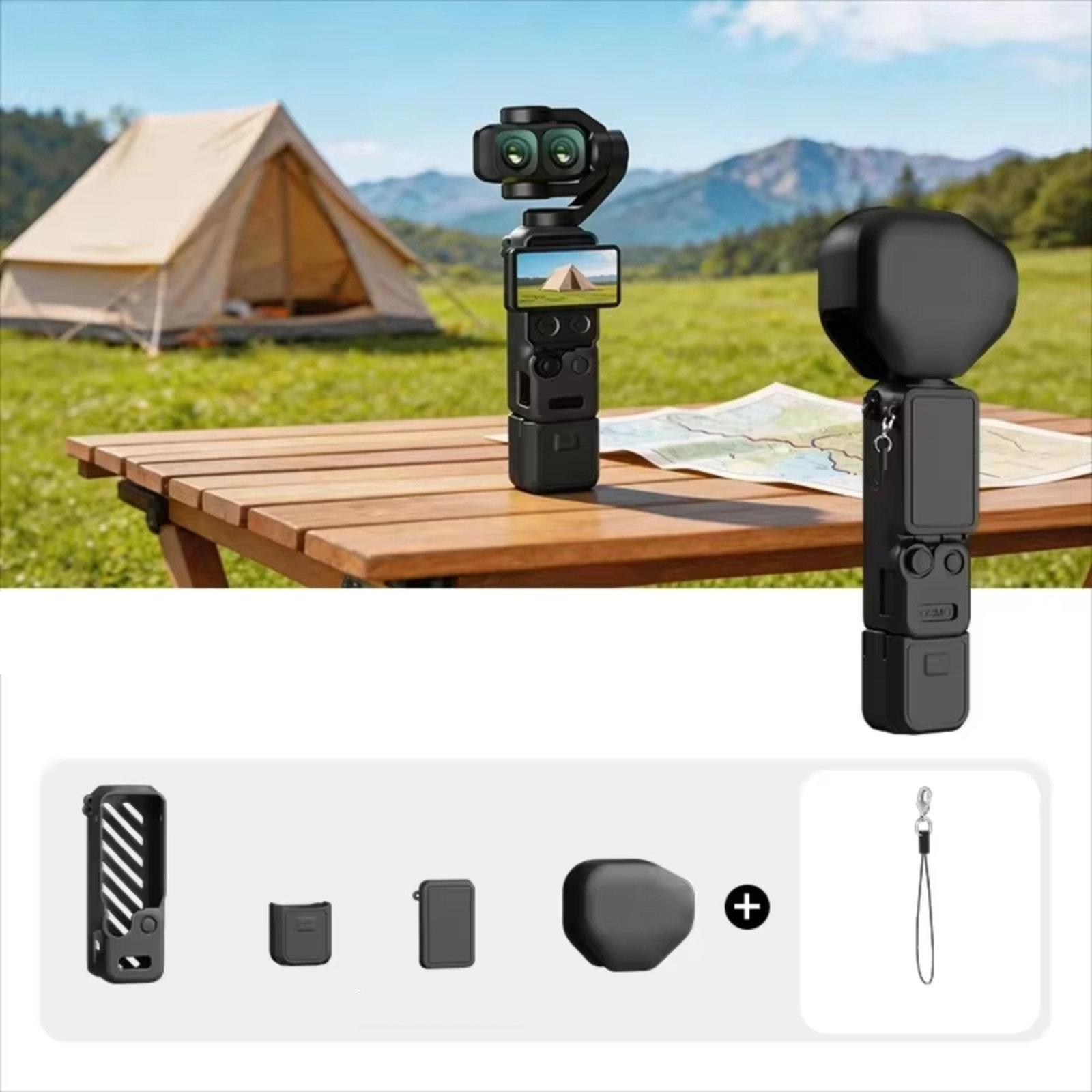 For DJI Osmo Pocket 4P CYNOVA Silicone Protective Case Screen Body Protective Cover(Black) - Shopkiz.com