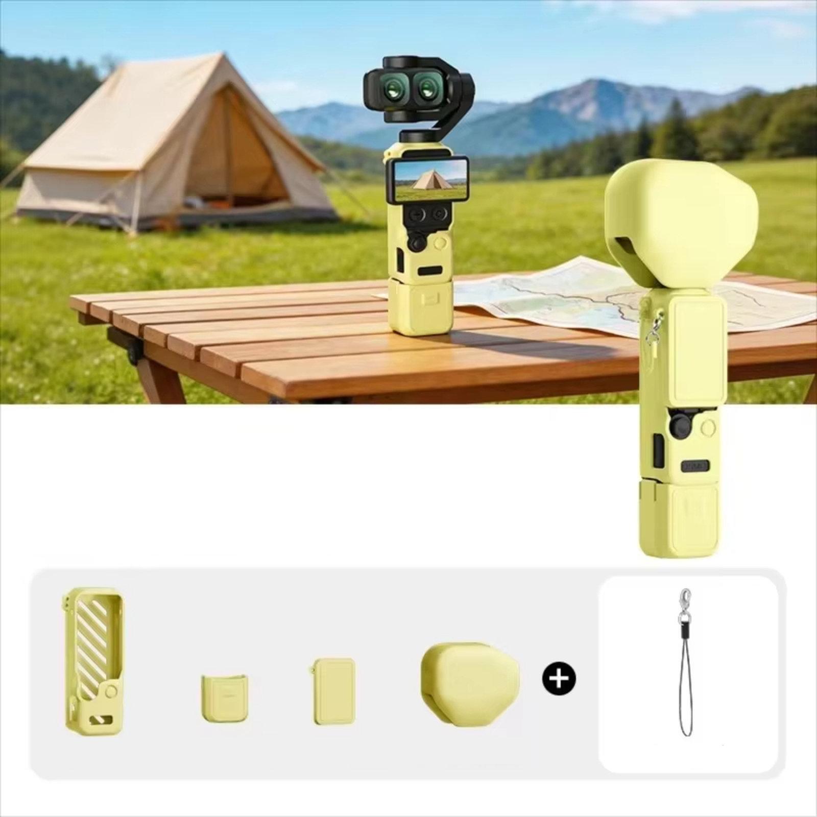 For DJI Osmo Pocket 4P CYNOVA Silicone Protective Case Screen Body Protective Cover(Yellow) - Shopkiz.com