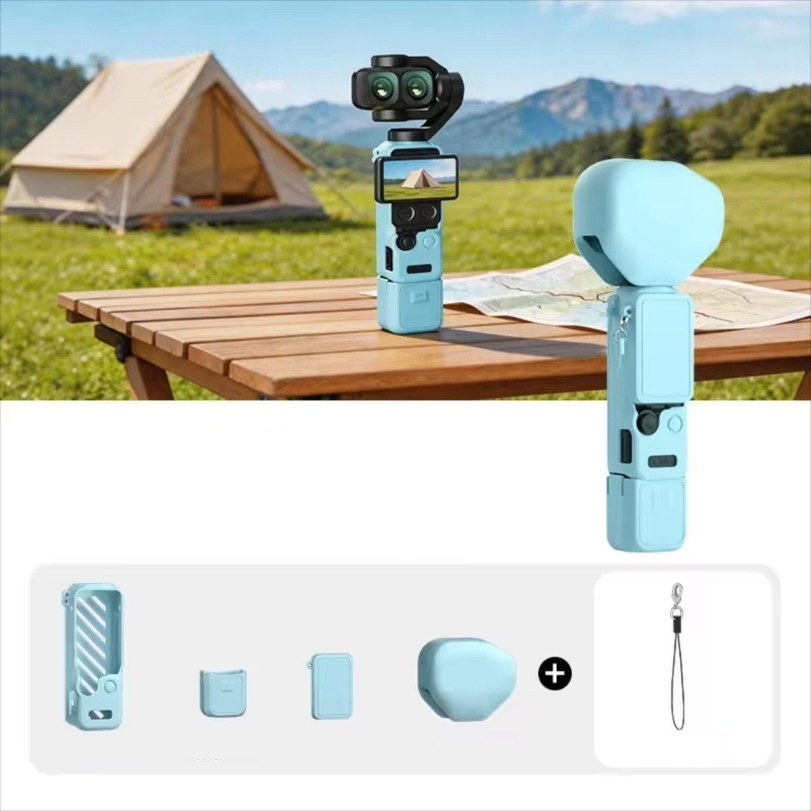 For DJI Osmo Pocket 4P CYNOVA Silicone Protective Case Screen Body Protective Cover(Blue) - Shopkiz.com