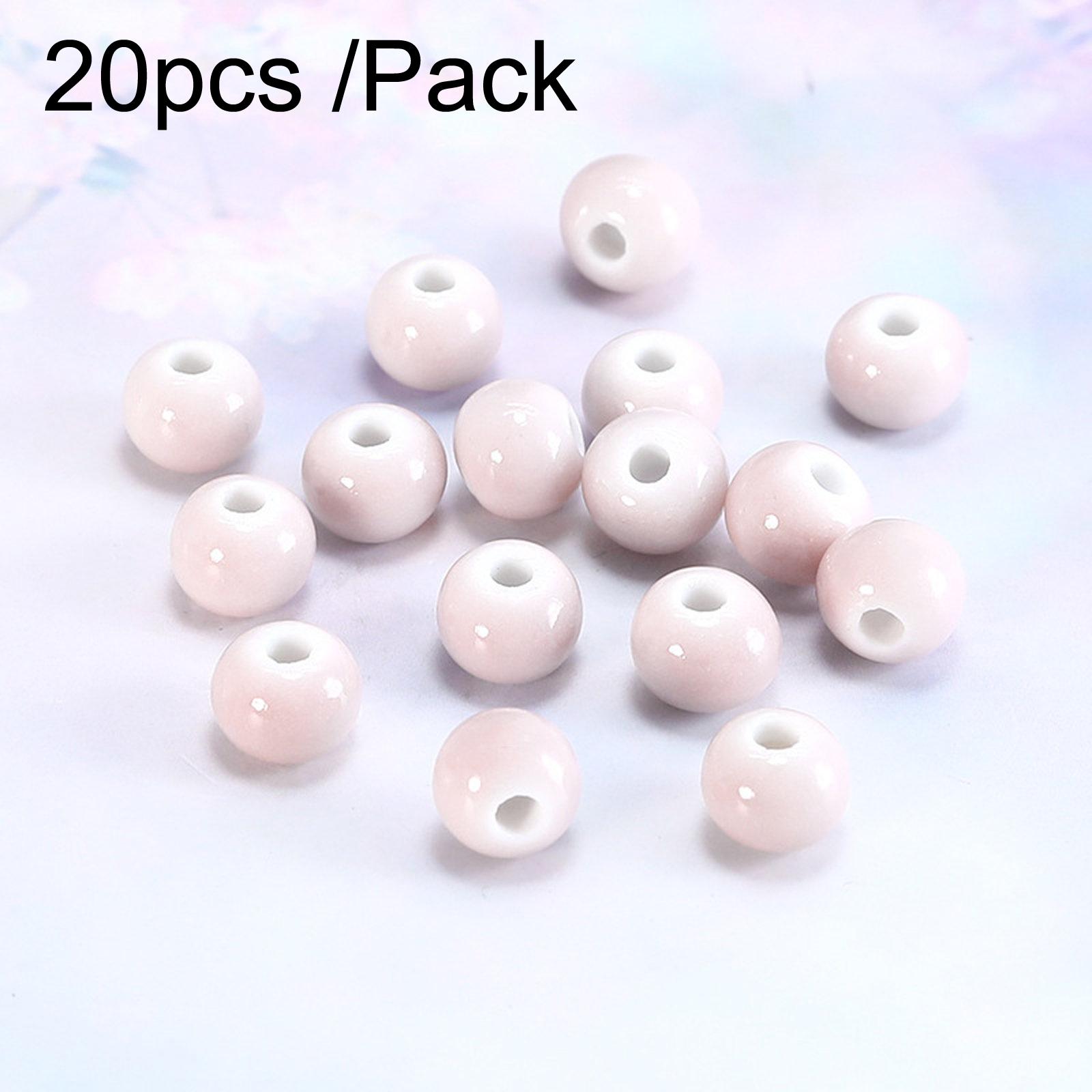 20 PCS/Pack Candy Beaded Ceramic Bracelet Jewelry DIY Weaving Material, Size: 6mm Hole 2.5-2.8mm(Light Pink) - Shopkiz.com