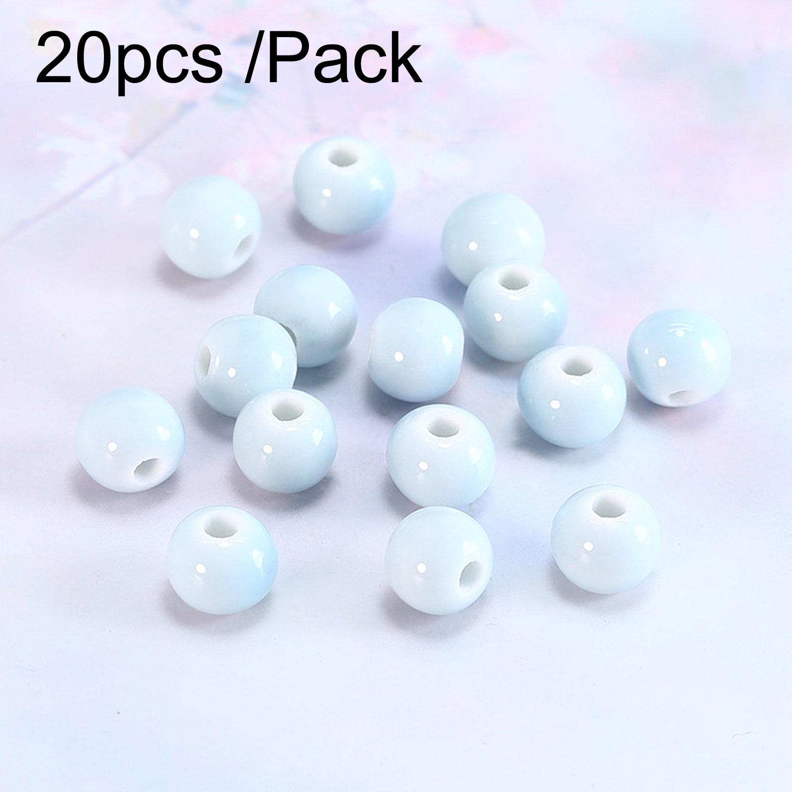 20 PCS/Pack Candy Beaded Ceramic Bracelet Jewelry DIY Weaving Material, Size: 12mm Hole 3.0mm(Light Blue) - Shopkiz.com