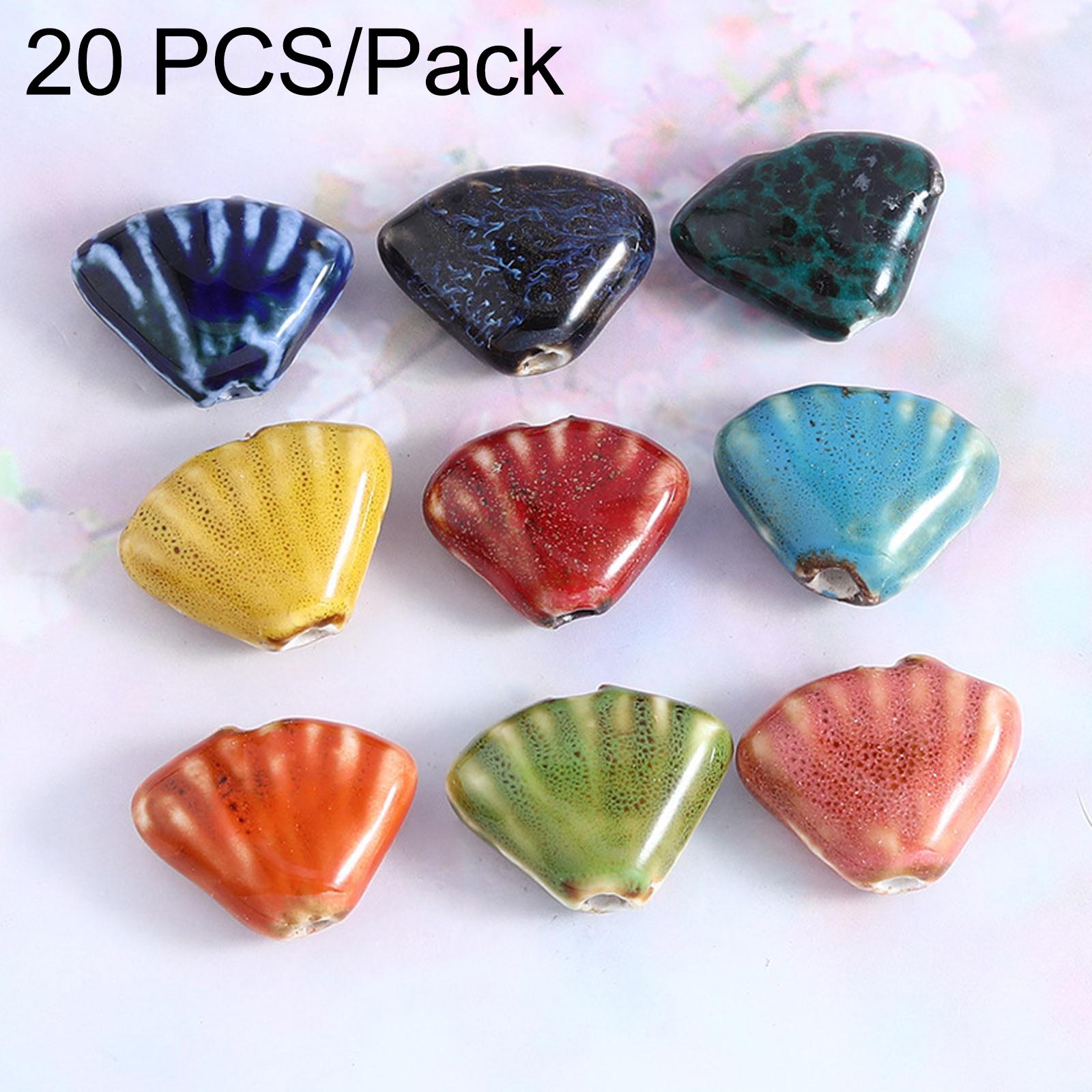 20 PCS/Pack Scallop Flower Glazed Necklace And Bracelet Accessories DIY Craft Beads, Size: 18x23x8.5mm(Mixed Color) - Shopkiz.com