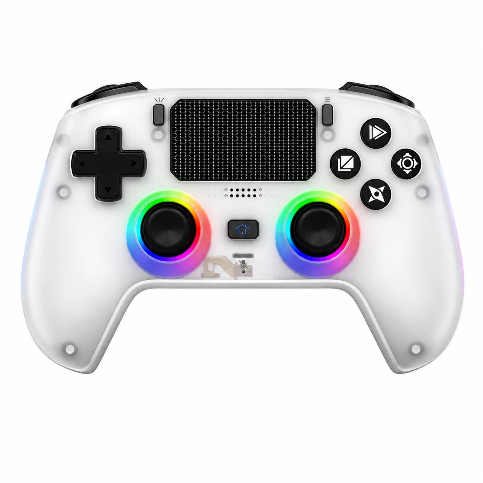 For PS5 Wireless Game Controller Hall Effect Joysticks & Triggers RGB Light Macro Back Keys(Crystal White) - Shopkiz.com