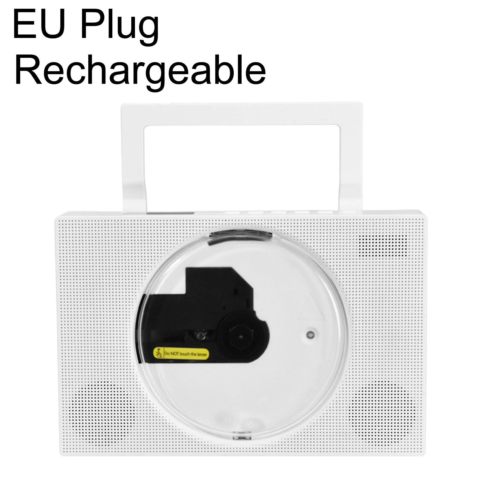 Kecag KC-606 Portable CD Player Home Bluetooth Music Player, Style: White Rechargeable(EU Plug) - Shopkiz.com