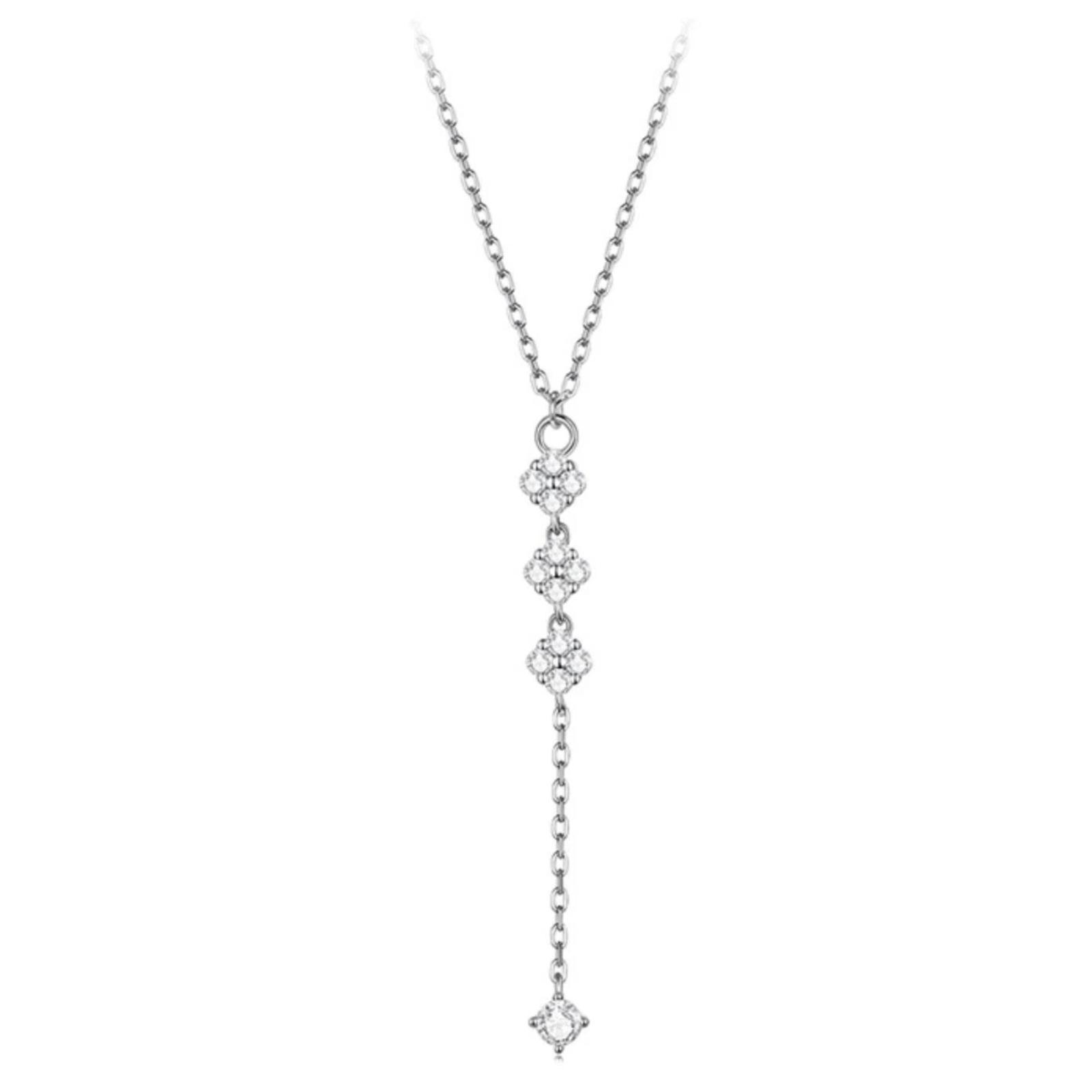 Lucky Four-Leaf Clover Y-Shaped Necklace Long Elegant Collarbone Chain(YIN132) - Shopkiz.com