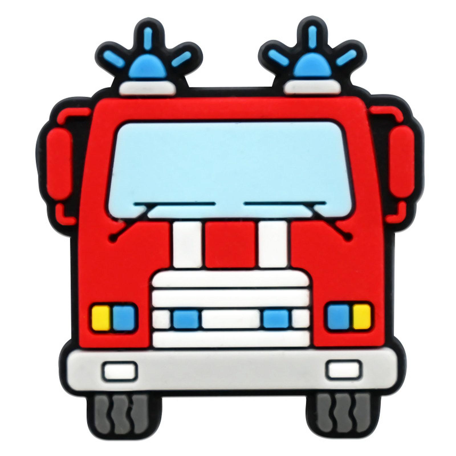 Fire Truck PVC Soft Rubber Patches DIY Ornaments For Backpack & Refrigerator, Style: 04 - Shopkiz.com
