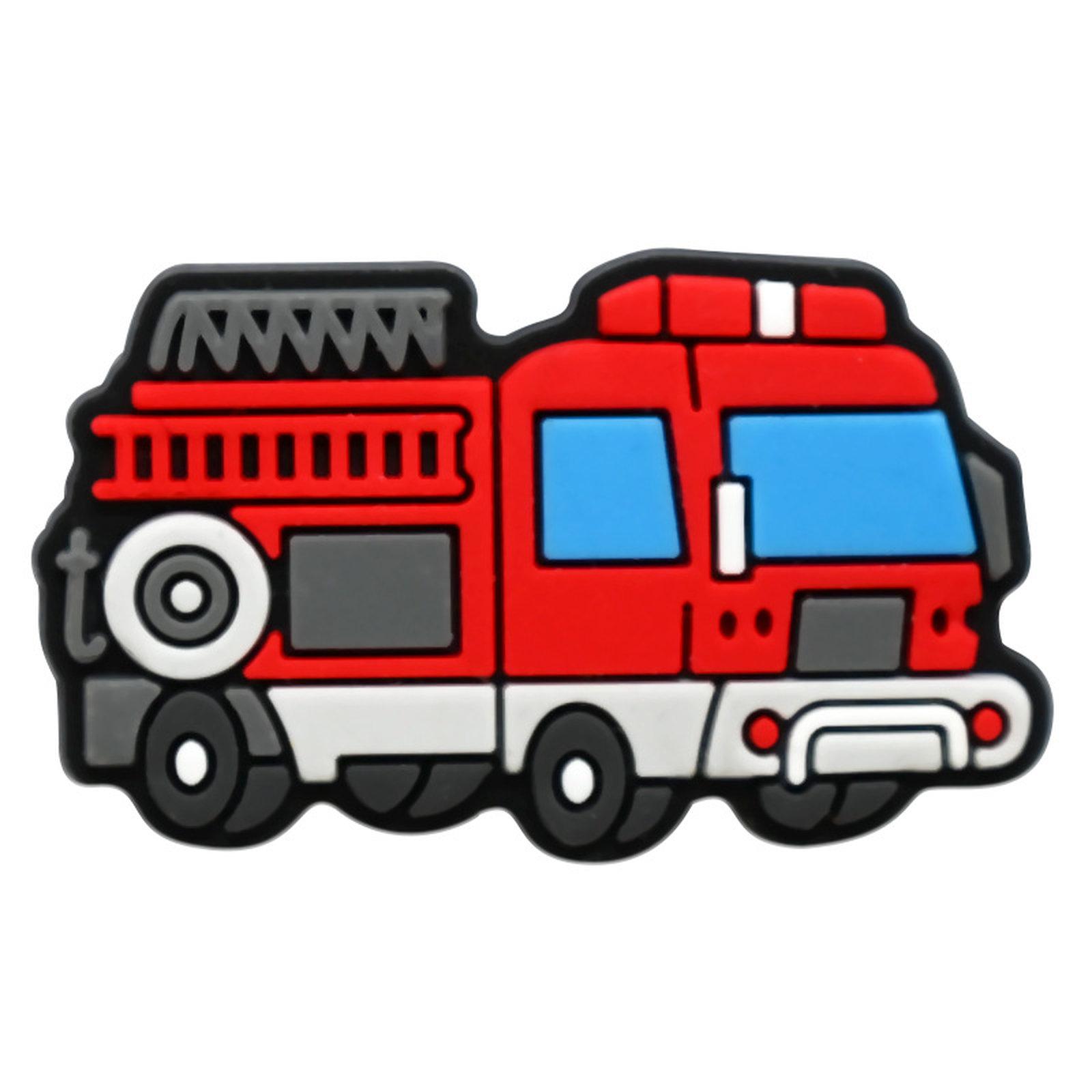 Fire Truck PVC Soft Rubber Patches DIY Ornaments For Backpack & Refrigerator, Style: 10 - Shopkiz.com