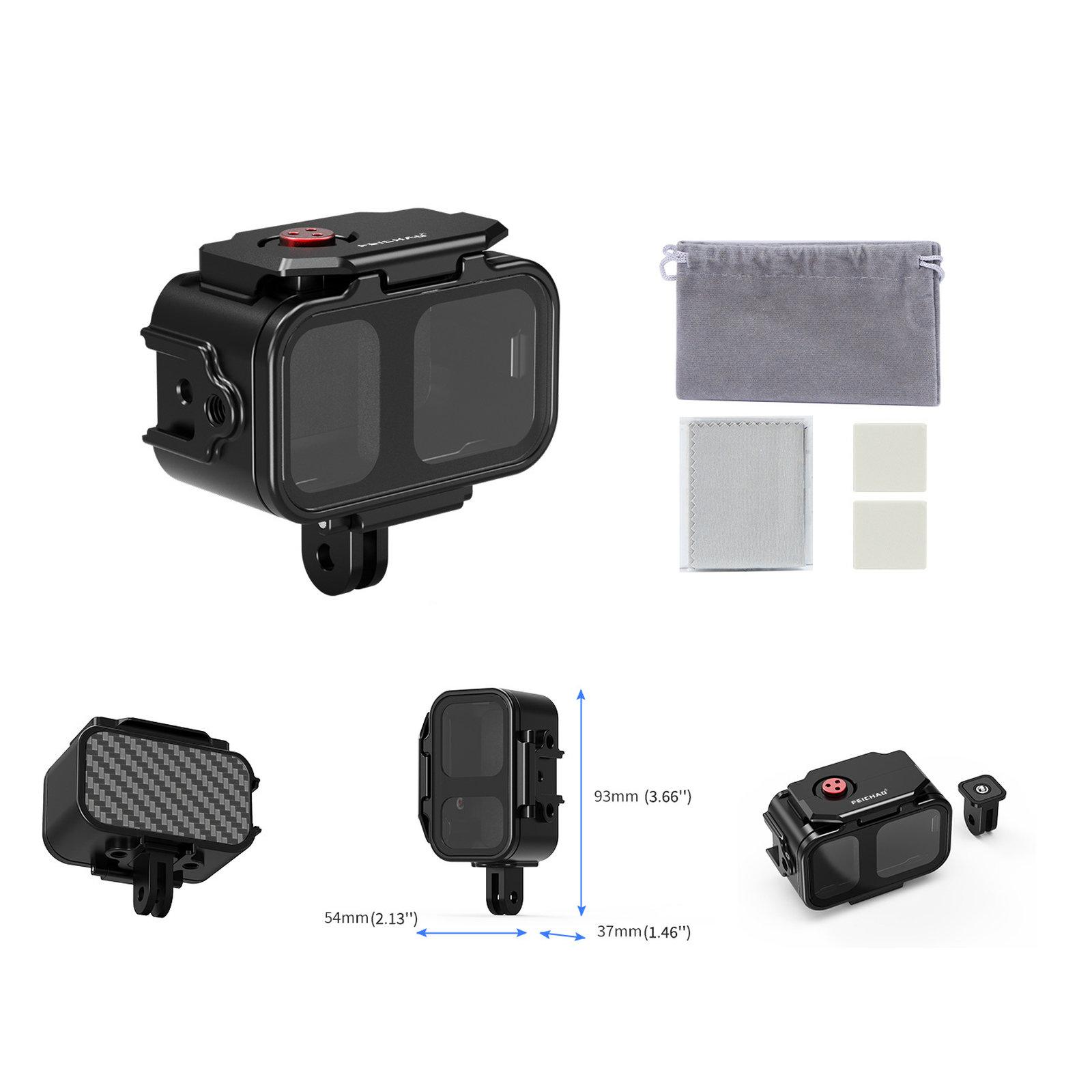 For DJI OSMO Nano FEICHAO 80M Waterproof Diving Case Aluminum Waterproof Diving Housing, Spec: Dual-Card Quick-Release