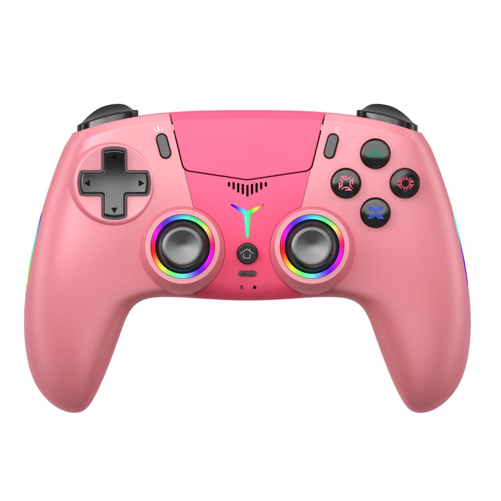 For PS5 Wireless Controller Bluetooth Gamepad With RGB Light, Hall Effect Joy, Back Macro Button(Pink) - Shopkiz.com