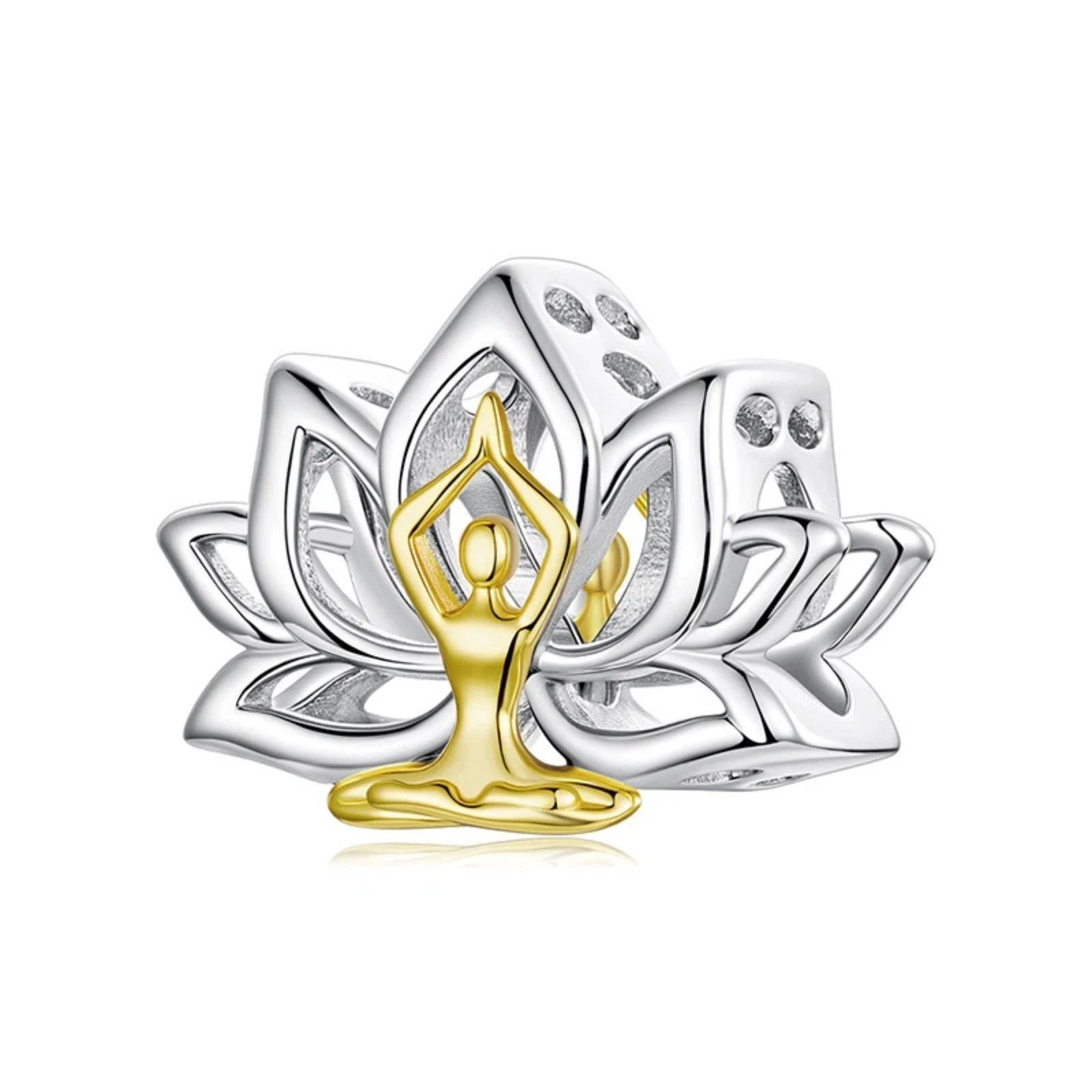 Lotus Yoga Beaded Copper With White Gold Plated DIY Jewelry Accessories(YIC145) - Shopkiz.com