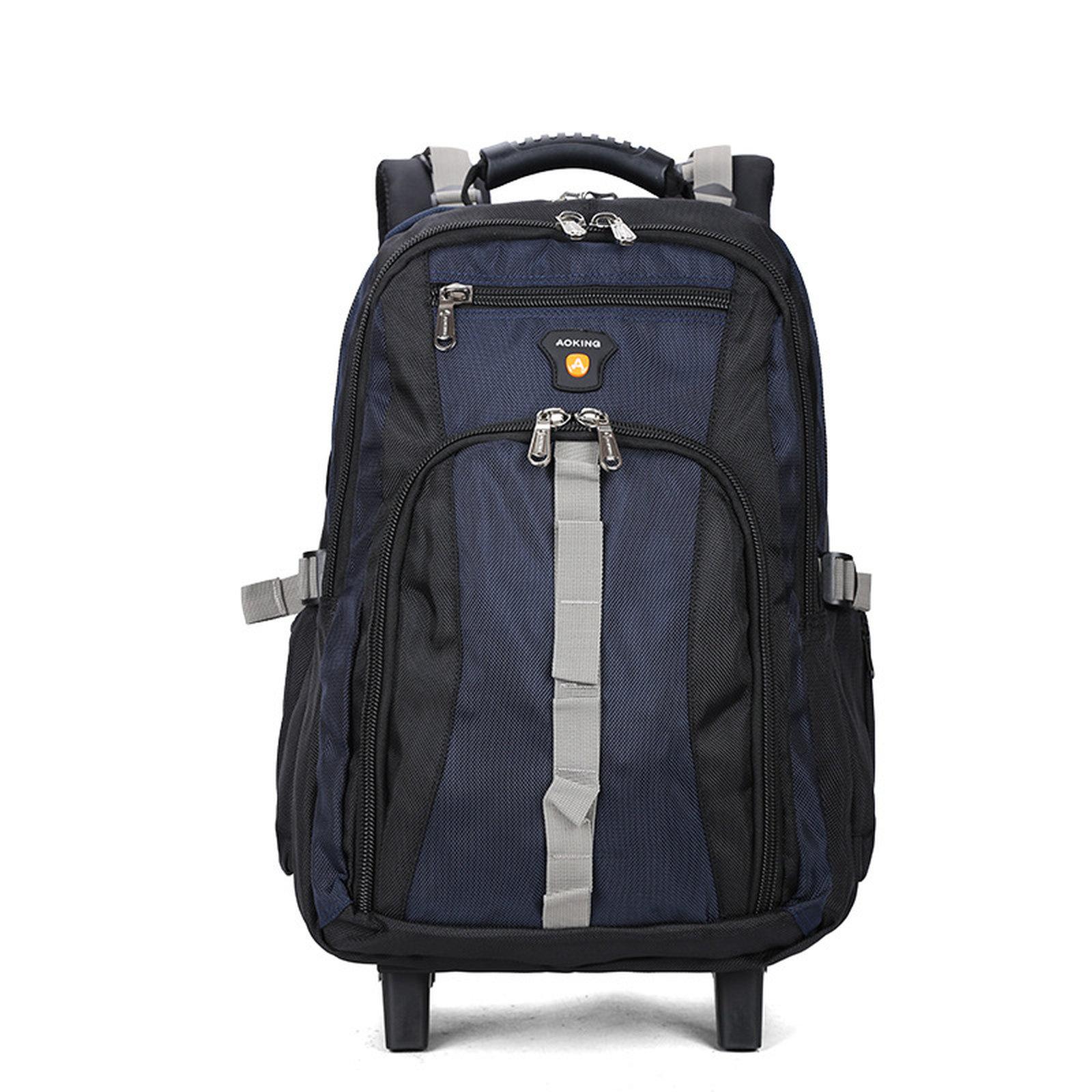 AOKING HLN4558 Large Rolling Backpack Water Resistant Wheeled Business Travel Backpack School Bag(Royal Blue) - Shopkiz.com