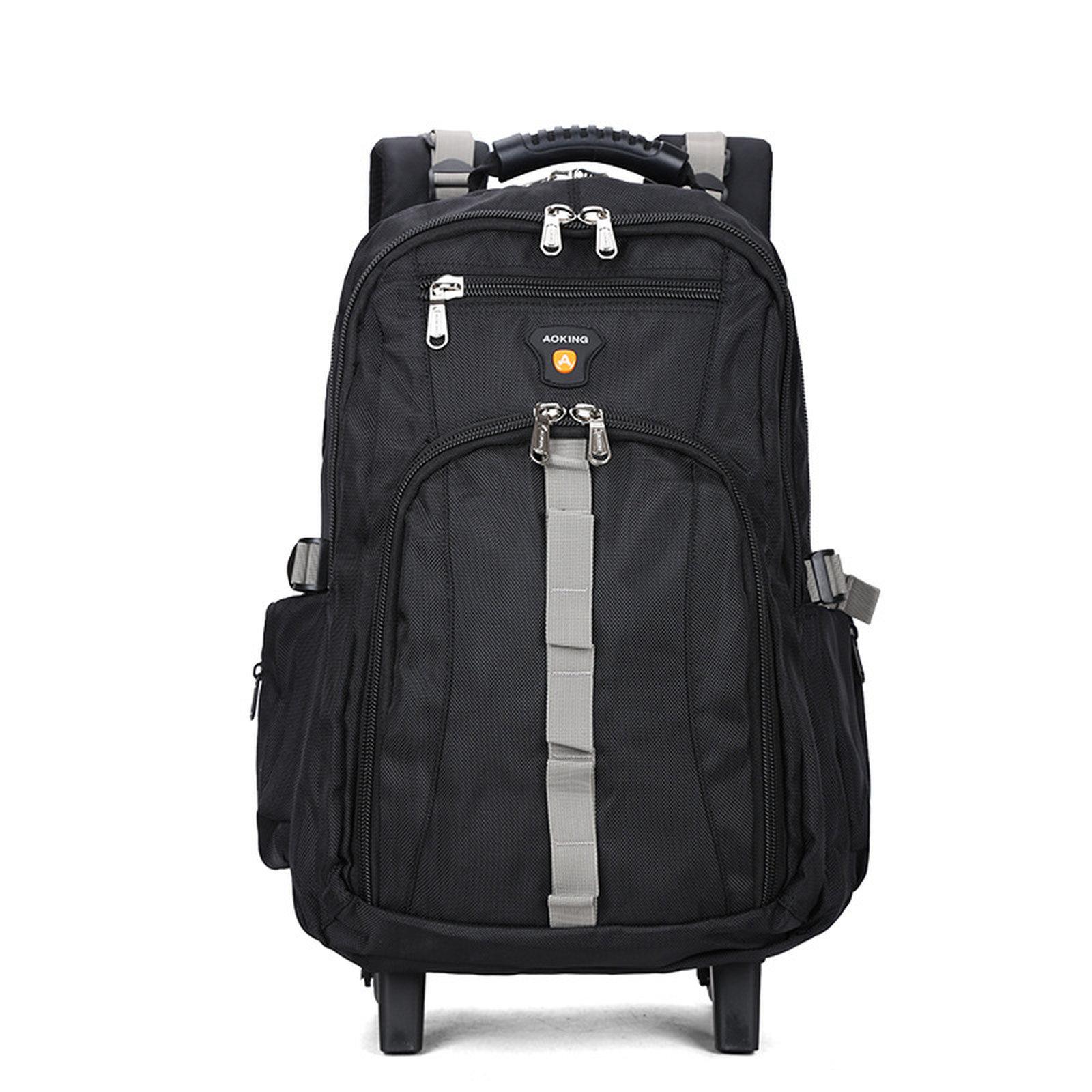AOKING HLN4557 Small Rolling Backpack Water Resistant Wheeled Business Travel Backpack School Bag(Black) - Shopkiz.com