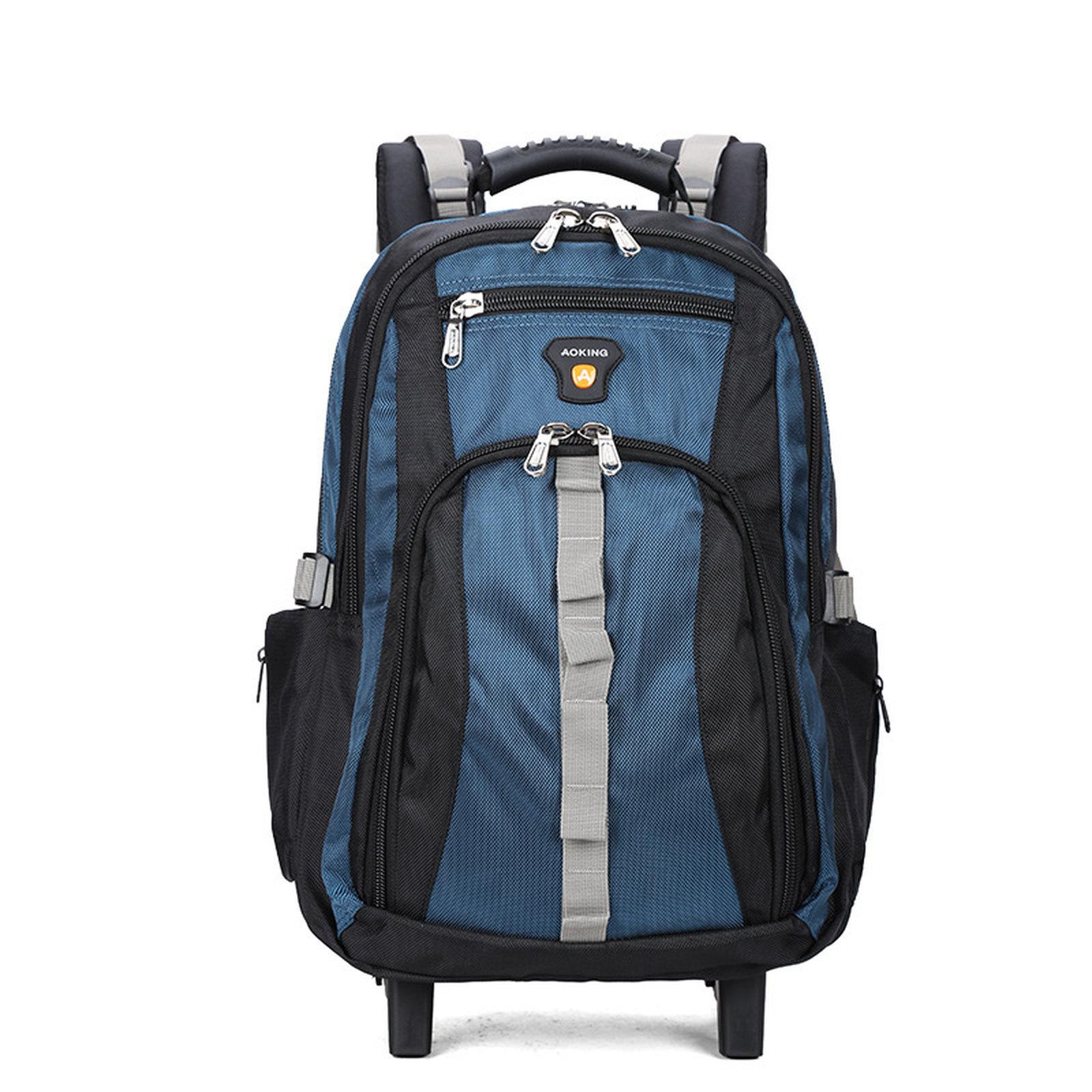 AOKING HLN4557 Small Rolling Backpack Water Resistant Wheeled Business Travel Backpack School Bag(Lake Blue) - Shopkiz.com