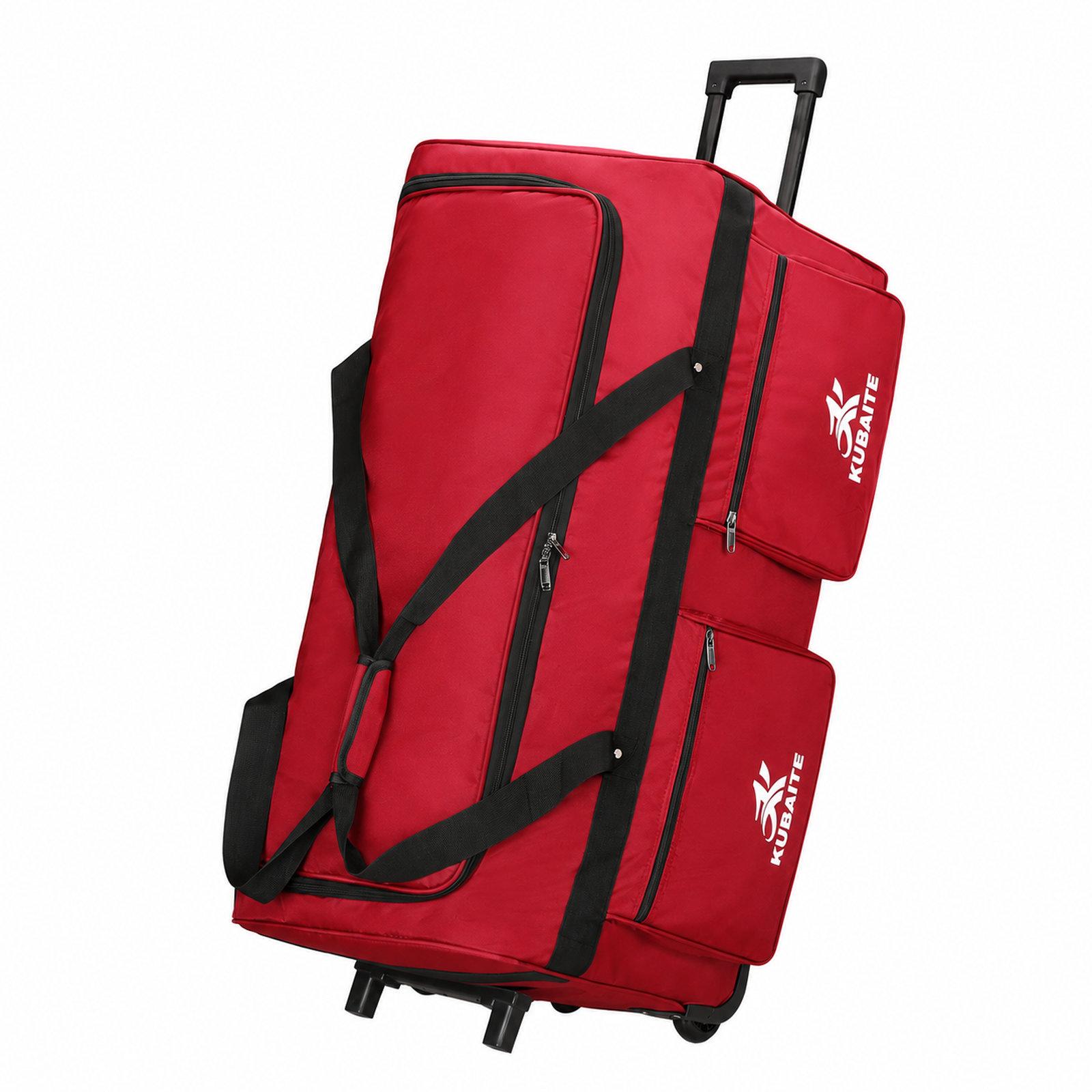 KUBAITE Wheeled Duffel Bag Rolling Luggage Foldable Travel Bag, Size: Extra Large(Red) - Shopkiz.com