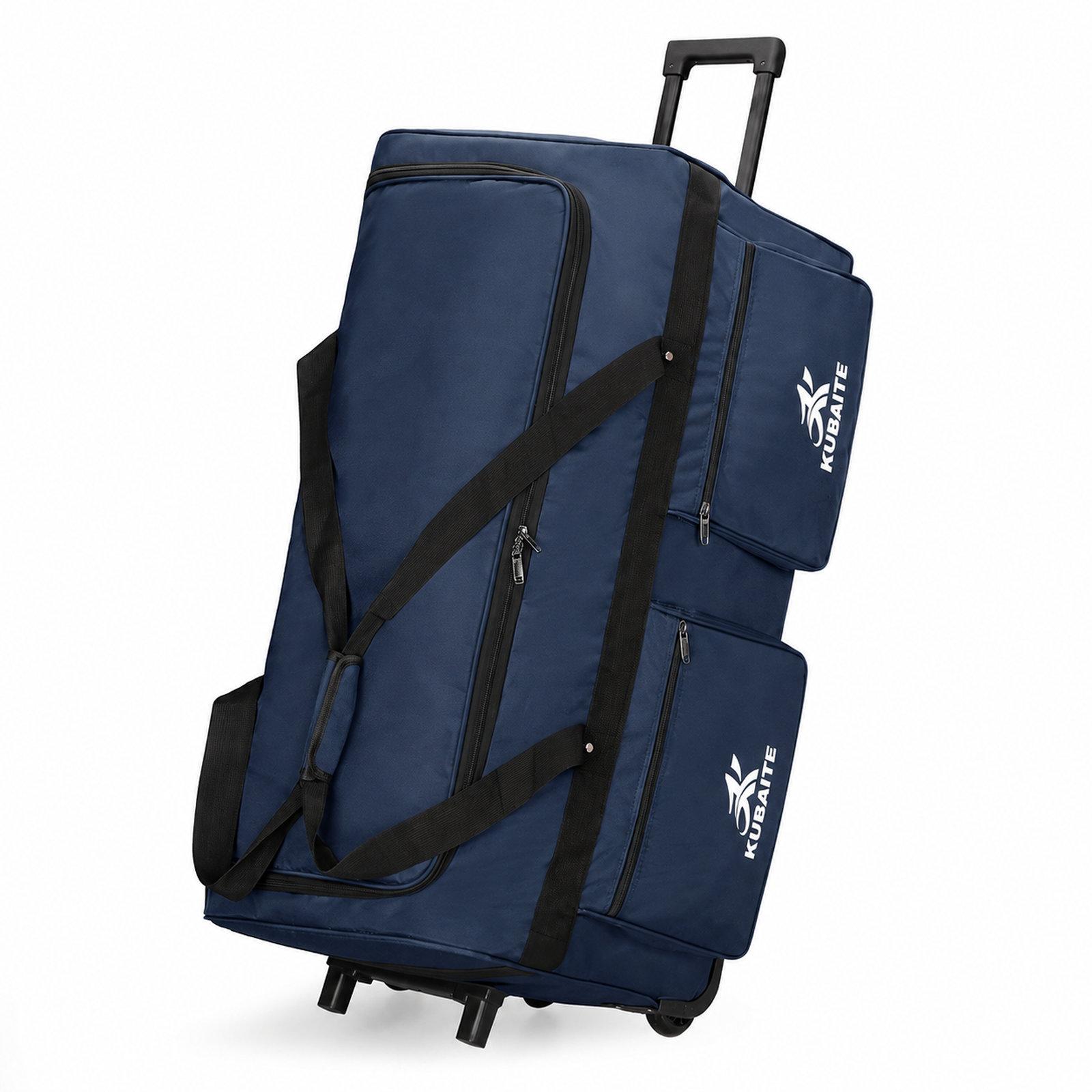 KUBAITE Wheeled Duffel Bag Rolling Luggage Foldable Travel Bag, Size: Large(Blue) - Shopkiz.com