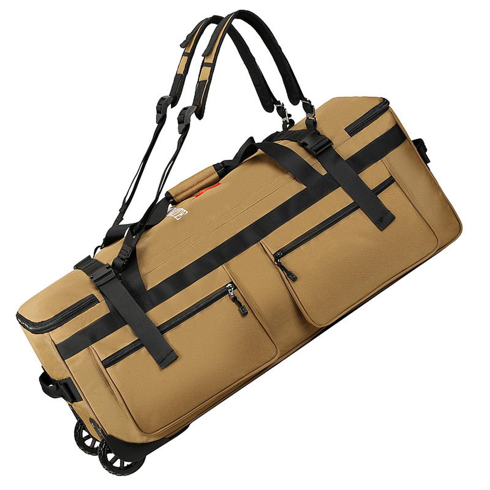 KUBAITE 100L Rolling Duffle Bag With Wheels Foldable Travel Backpack(Brown) - Shopkiz.com
