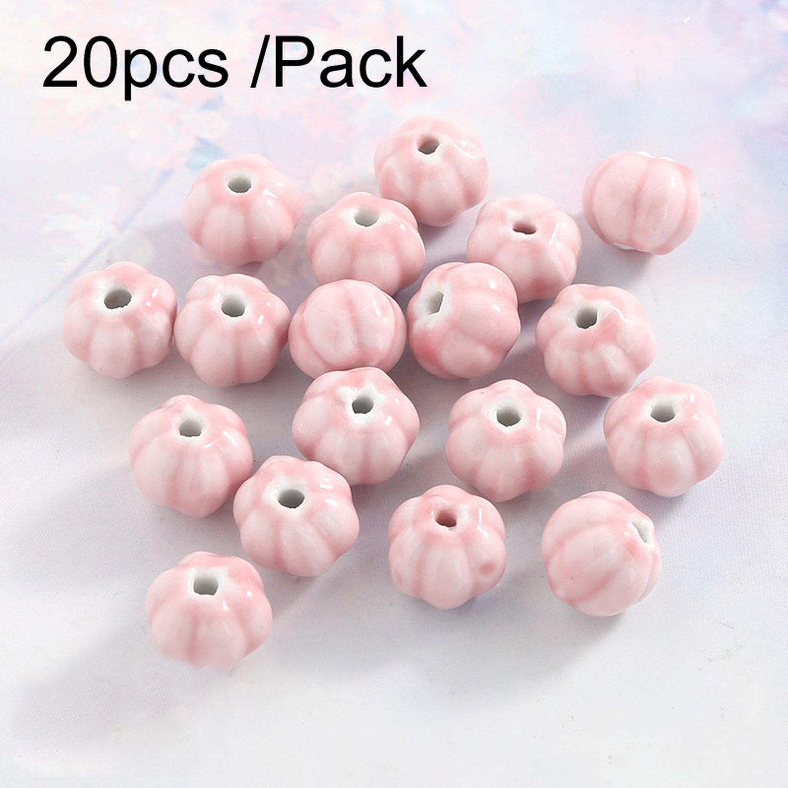 20 PCS/Pack DIY Ceramic Beaded Bracelet Materials and Homemade Jewelry Accessories, Style: Small Pumpkin - Shopkiz.com