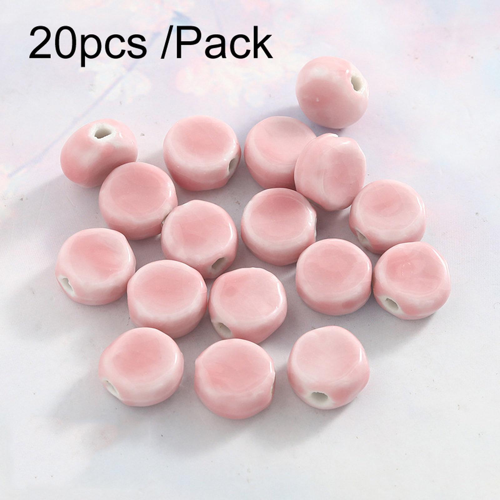 20 PCS/Pack DIY Ceramic Beaded Bracelet Materials and Homemade Jewelry Accessories, Style: 12mm Flat Slice - Shopkiz.com