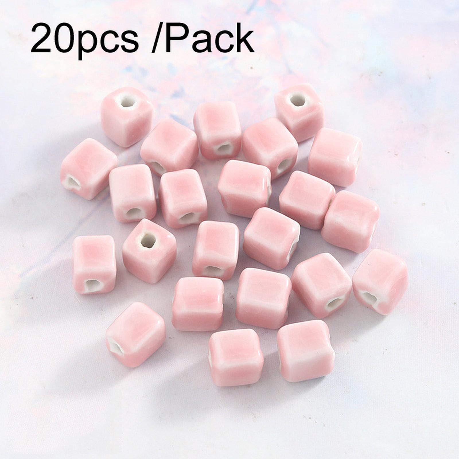 20 PCS/Pack DIY Ceramic Beaded Bracelet Materials and Homemade Jewelry Accessories, Style: 8mm Cube - Shopkiz.com