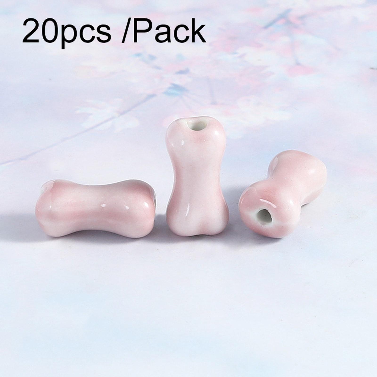 20 PCS/Pack DIY Ceramic Beaded Bracelet Materials and Homemade Jewelry Accessories, Style: Bone - Shopkiz.com