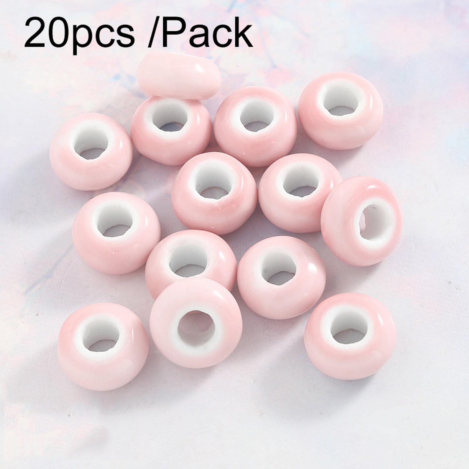 20 PCS/Pack DIY Ceramic Beaded Bracelet Materials and Homemade Jewelry Accessories, Style: Large-hole Bead - Shopkiz.com