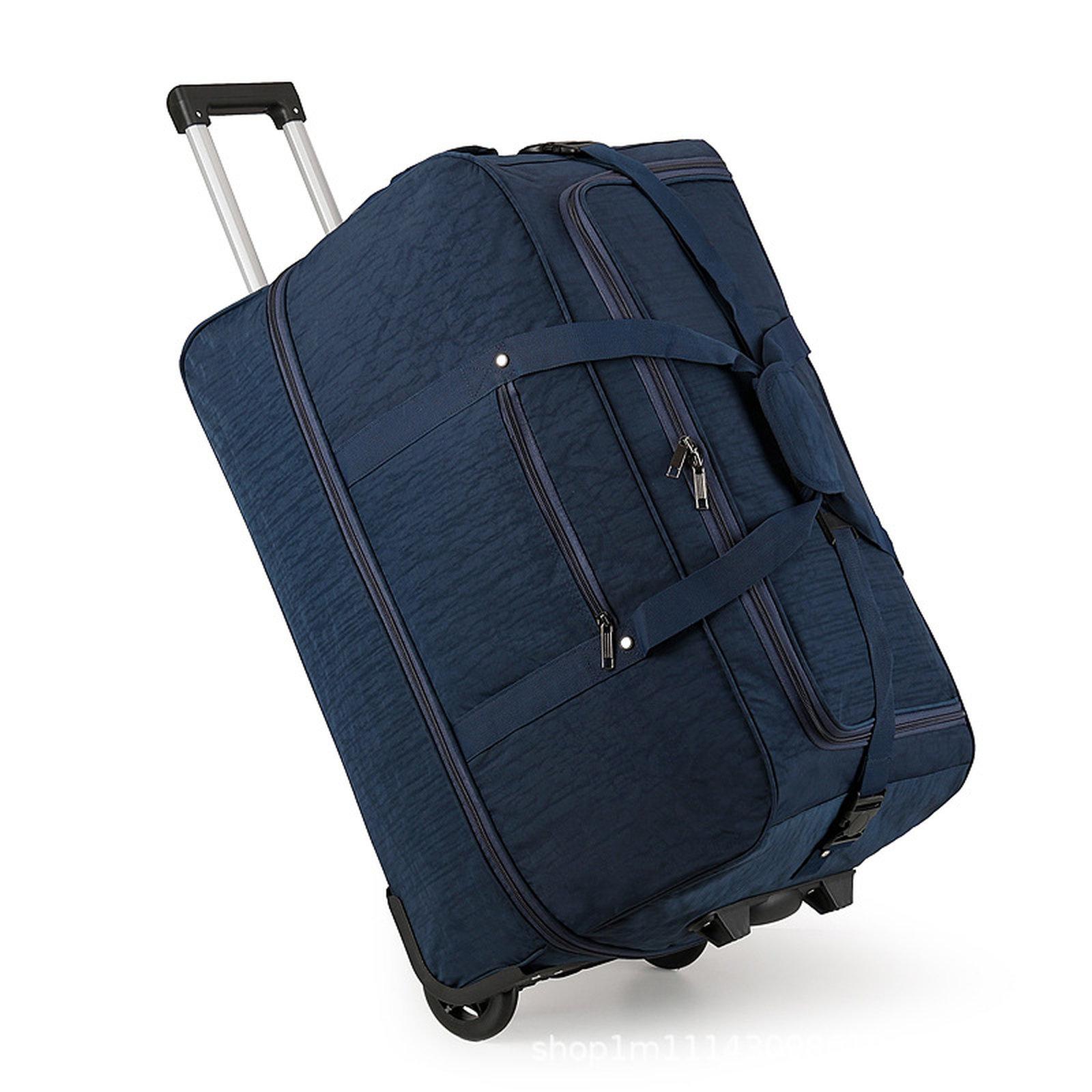 Expandable Rolling Duffle Bag With Wheels Folding Travel Duffel Luggage, Size: 30 inch(Blue) - Shopkiz.com