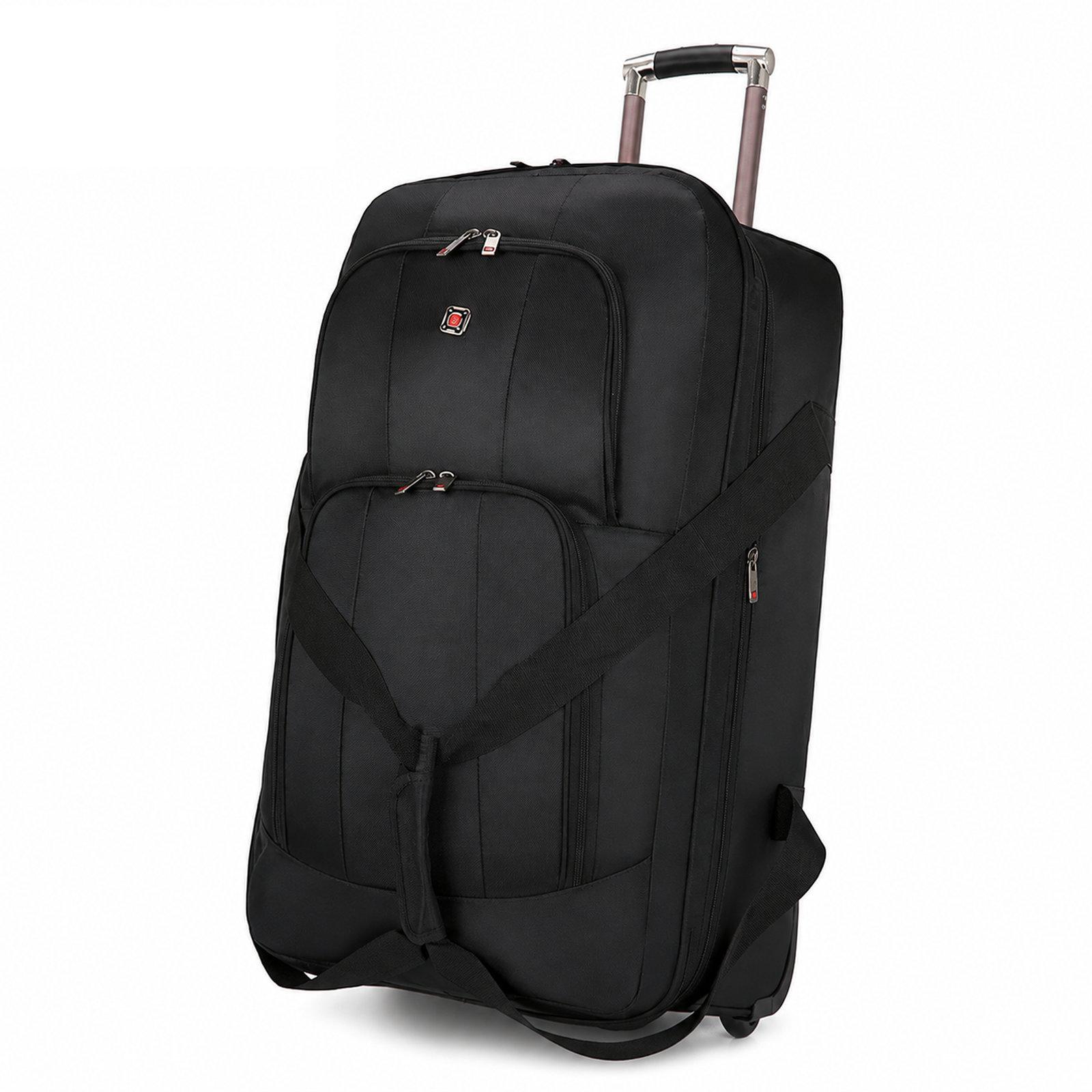 Expandable Rolling Duffle Bag Travel Wheeled Duffel Luggage Bag, Size: 26 inch(Black) - Shopkiz.com