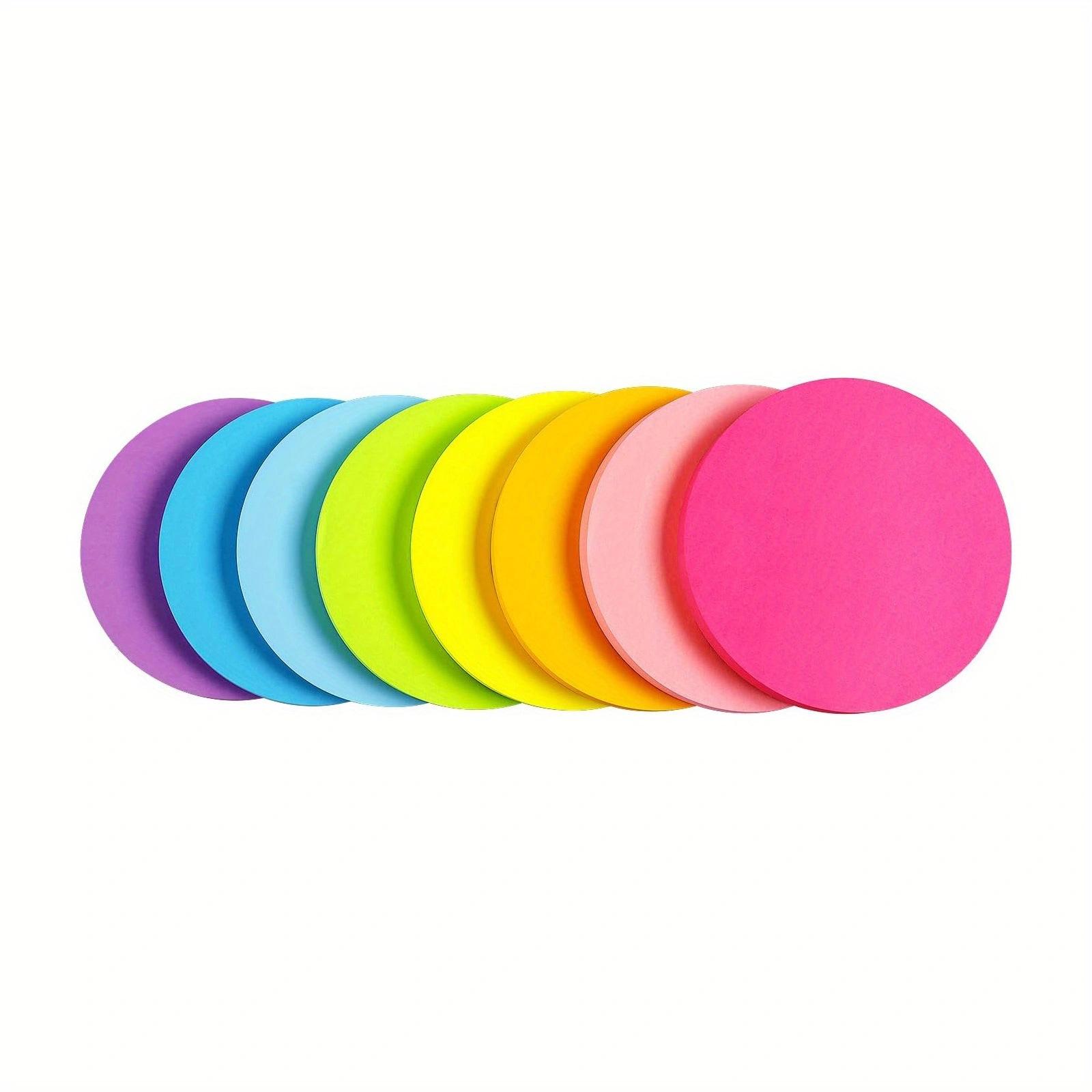 8 PCS/Pack Round Shaped Sticky Notes Bulk Colorful Cute Self-Stick Memo Pads Bright Adhesive Notes - Shopkiz.com
