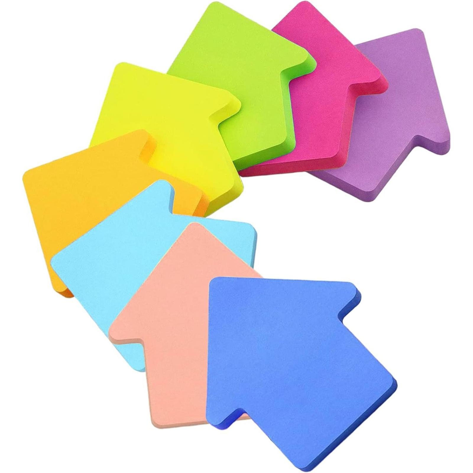 8 PCS/Pack Arrow Shaped Sticky Notes Bulk Colorful Cute Self-Stick Memo Pads Bright Adhesive Notes - Shopkiz.com