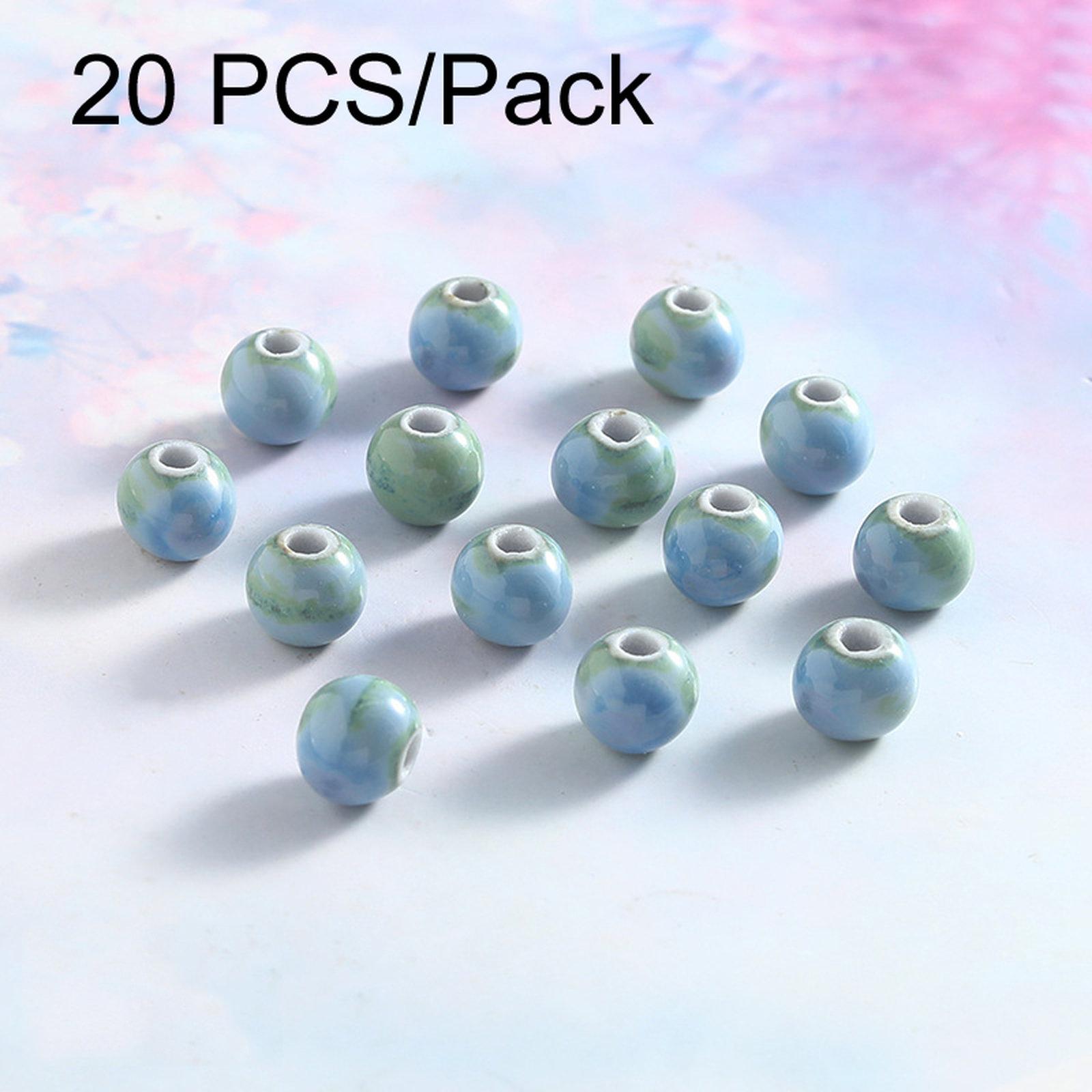 20 PCS/Pack High-Temperature Ceramic Beads DIY Necklace Bracelet Material, Style: 8mm Round Beads - Shopkiz.com