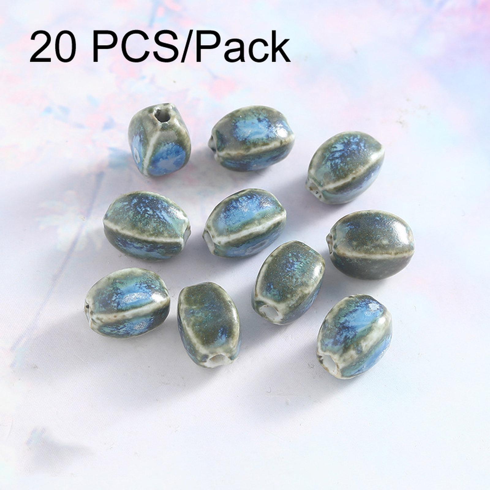 20 PCS/Pack High-Temperature Ceramic Beads DIY Necklace Bracelet Material, Style: Small Four-sided - Shopkiz.com