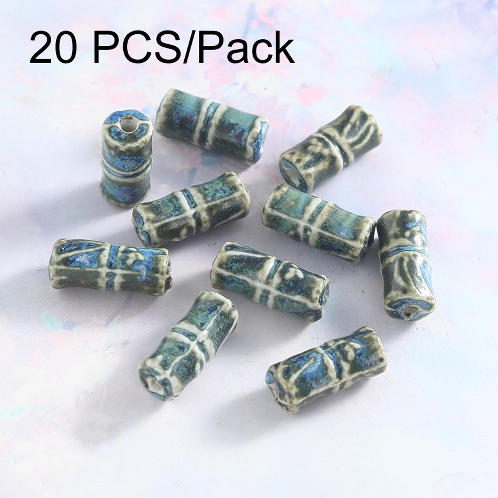 20 PCS/Pack High-Temperature Ceramic Beads DIY Necklace Bracelet Material, Style: Bamboo Joint - Shopkiz.com
