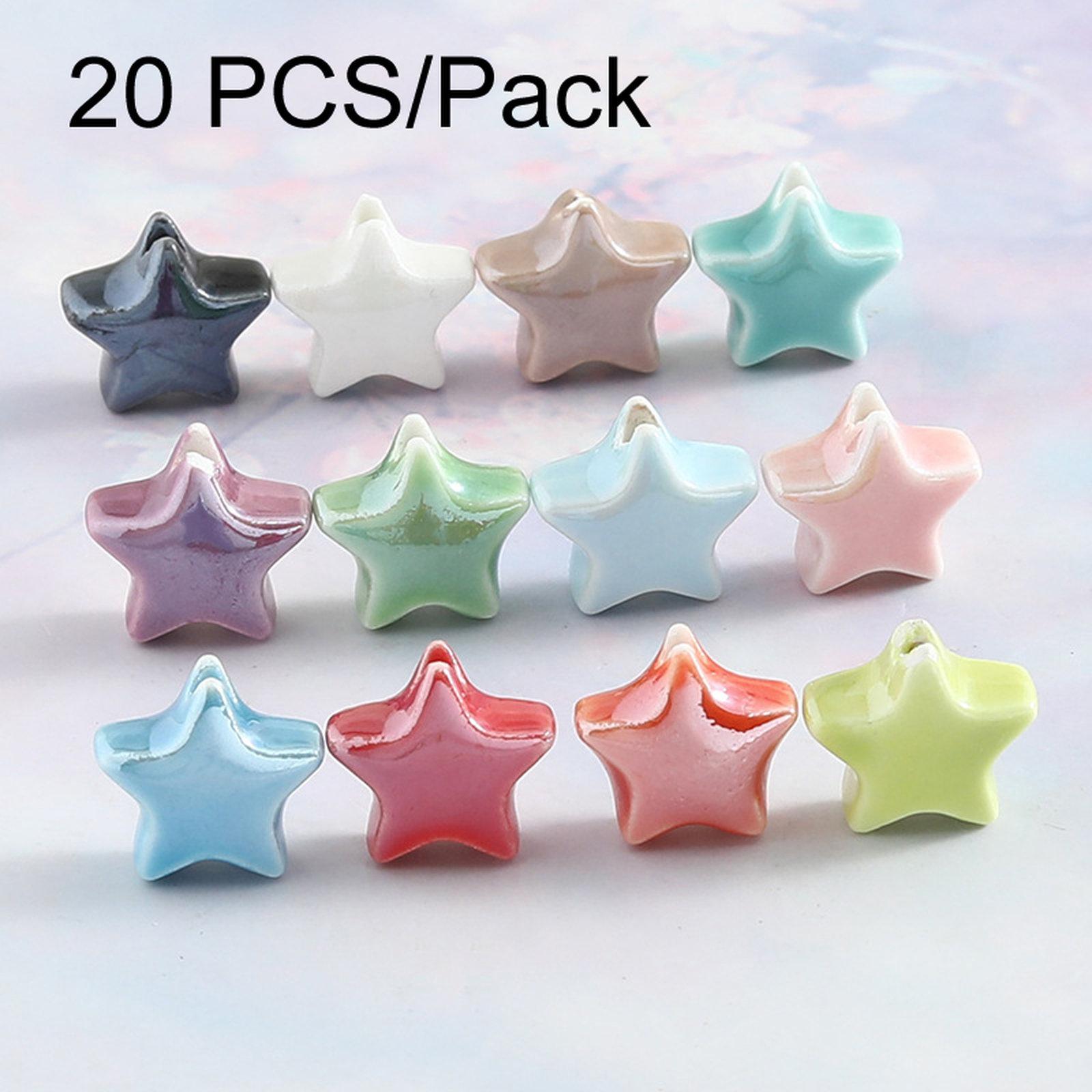 20 PCS/Pack Macaron Electroplated Star Ceramic Beads DIY Jewelry Accessories(Mixed Color) - Shopkiz.com