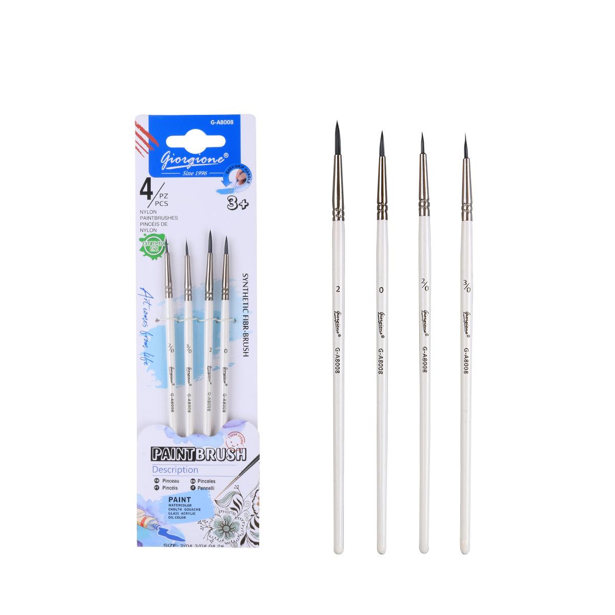 Giorgione 4 PCS/Pack G-A8008 Artist Paint Brush Set Nylon Synthetic Hair Brushes for Acrylic Watercolor Oil Gouache Painting - Shopkiz.com