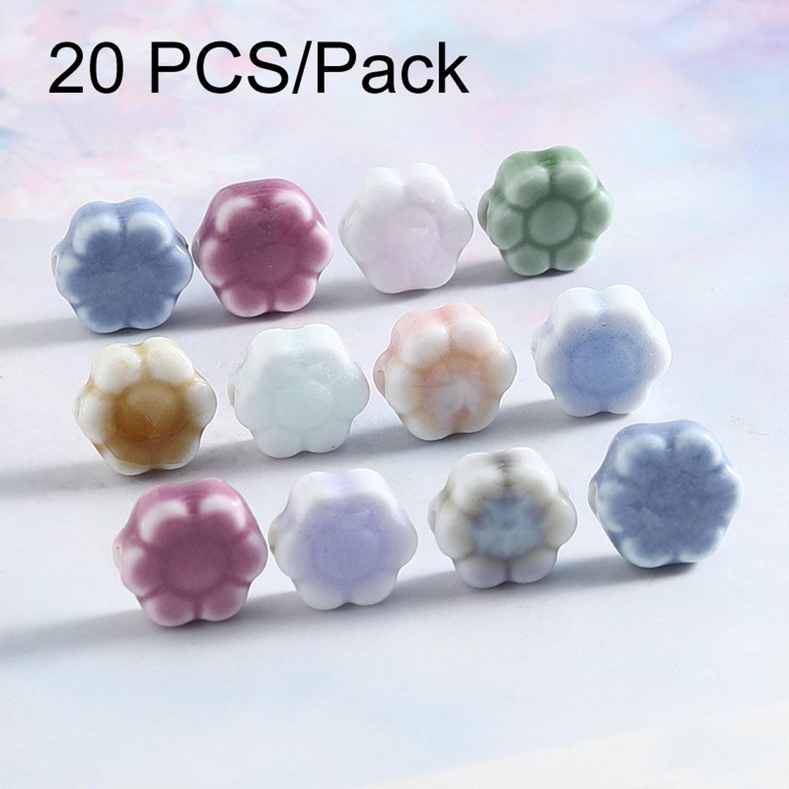 20 PCS/Pack Daisy Ceramic Beaded DIY Bracelet Accessories, Size: 10x4mm(Mixed Color) - Shopkiz.com