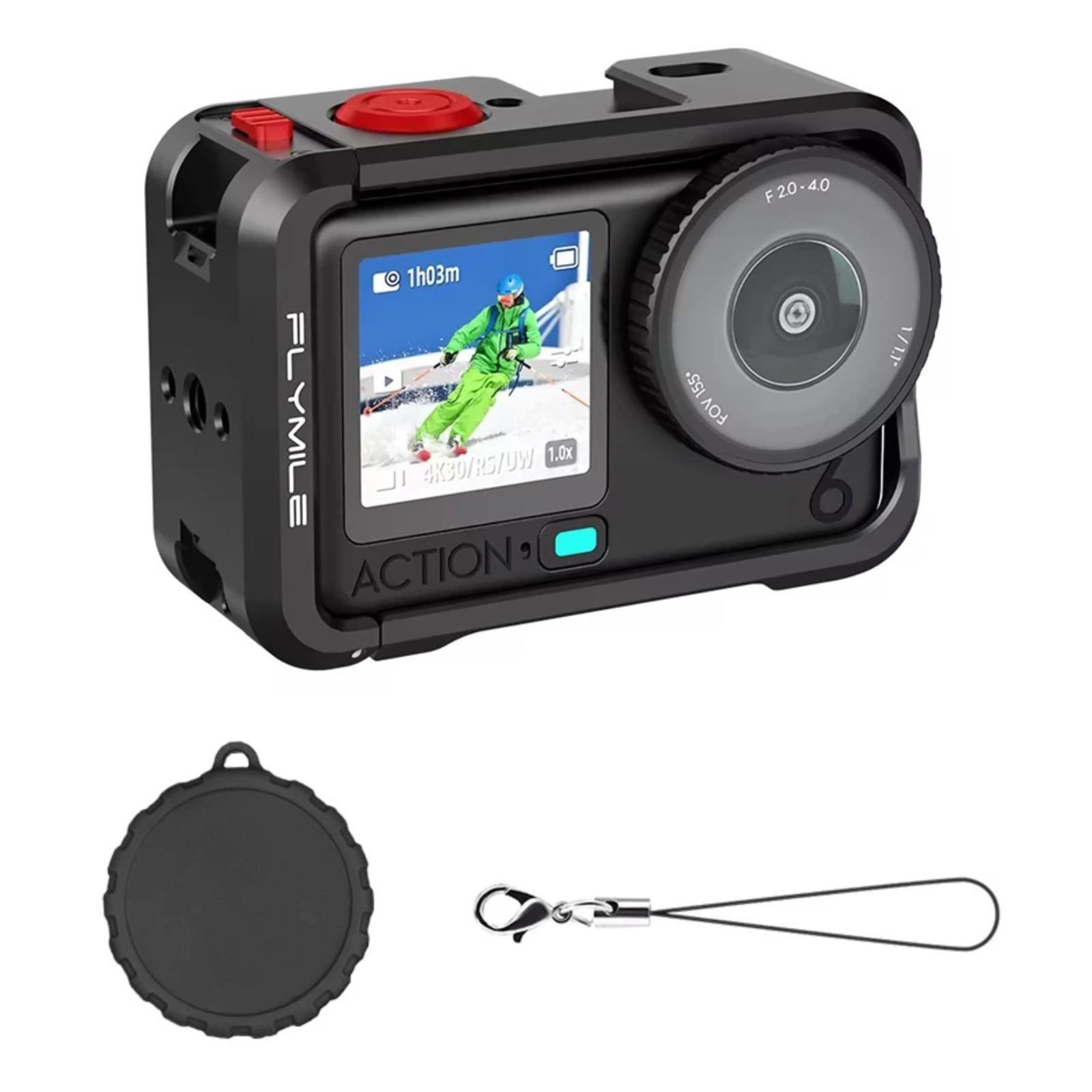 For DJI Osmo Action 6 Flymile Action Camera Metal Protective Case Extension Frame(Black) - Shopkiz.com