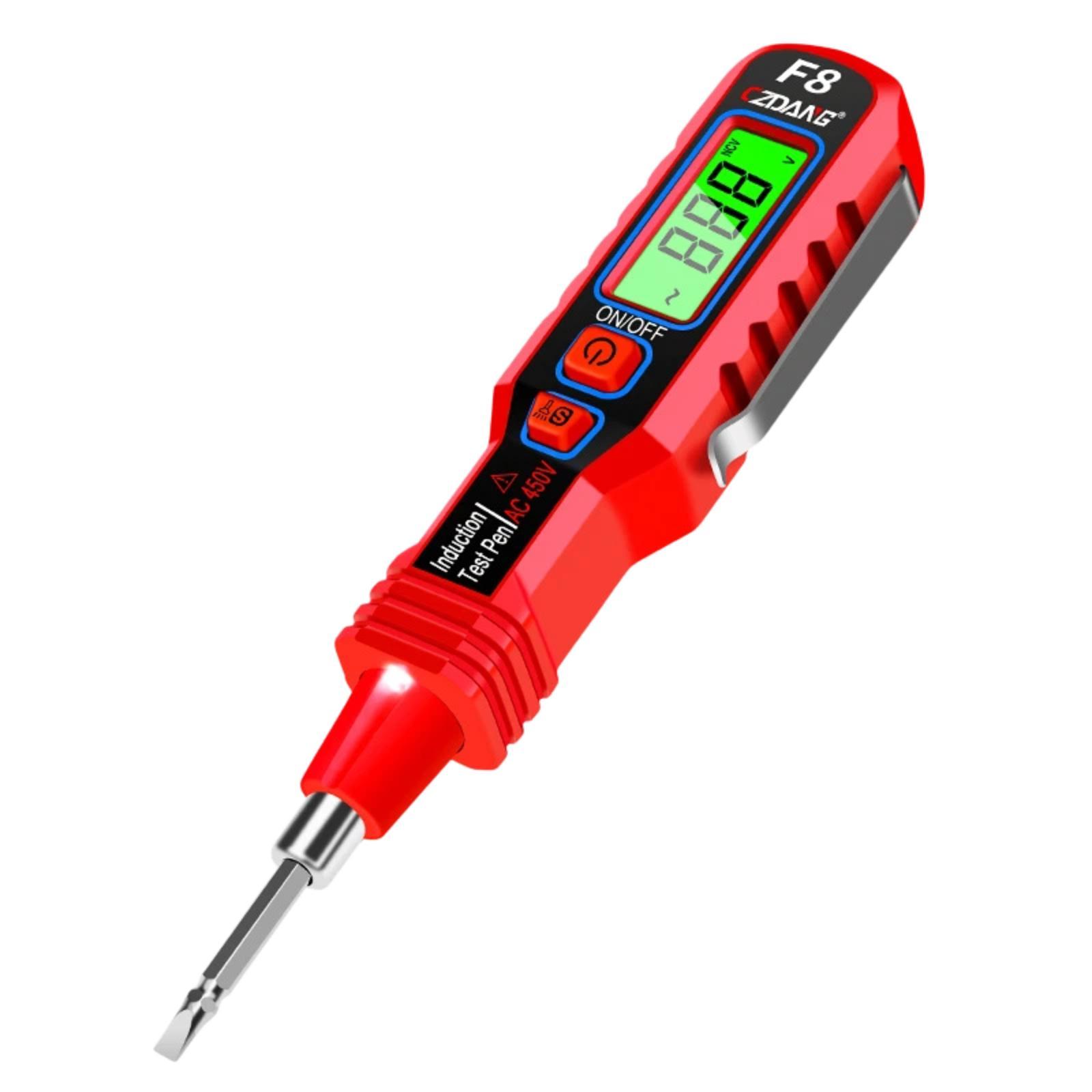 CZDANG F8 Induction Acoustic-Optic Alarm Voltage Tester Pen Digital Display Voltage Detector For Household Use - Shopkiz.com
