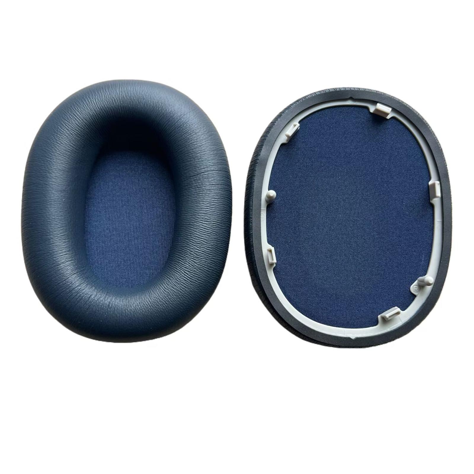2 PCS/Pack Replacement Ear Pads For Sony WH-1000XM6 Headphones Soft Cushion Repair Parts Lambskin Leather Blue - Shopkiz.com
