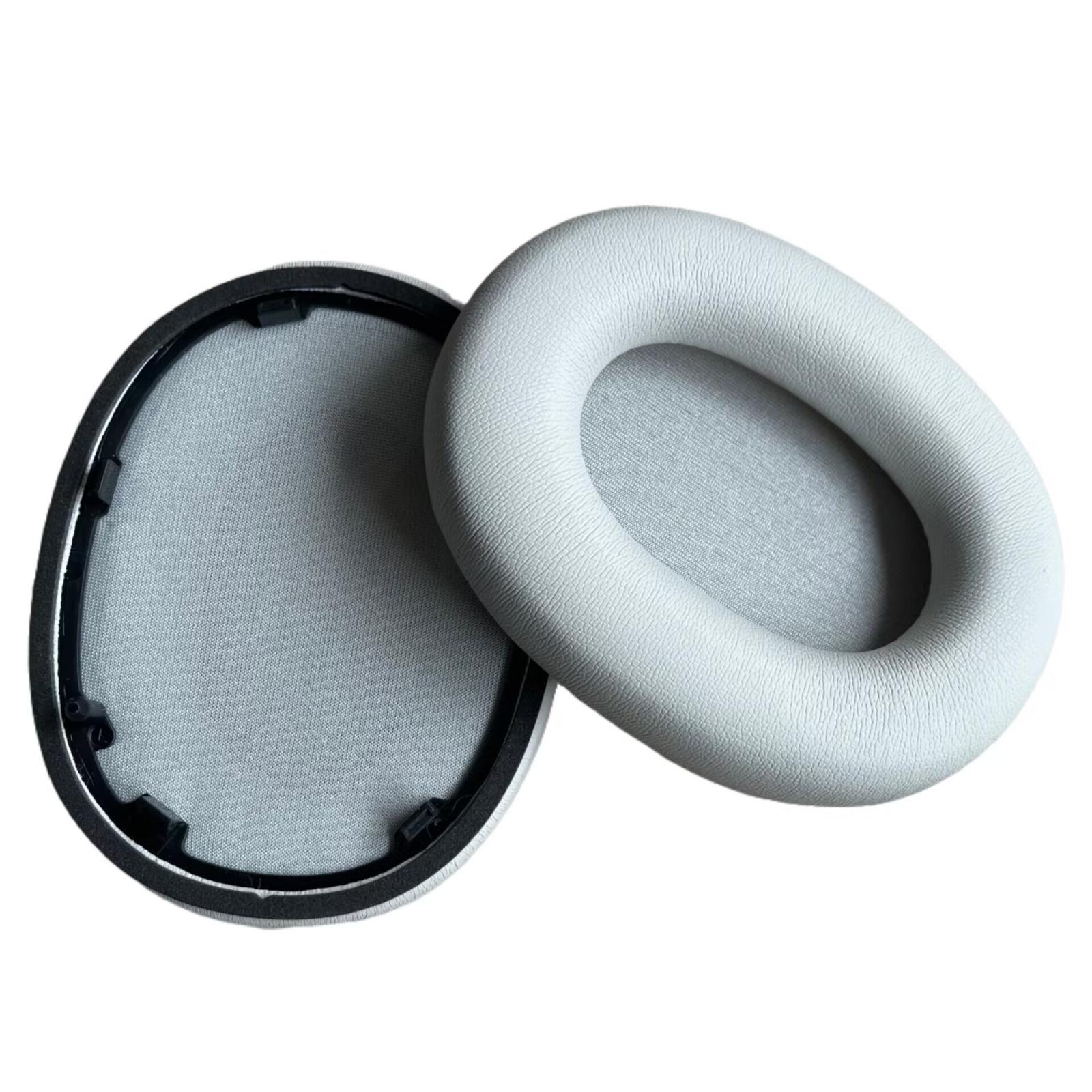 2 PCS/Pack Replacement Ear Pads For Sony WH-1000XM6 Headphones Soft Cushion Repair Parts PU Leather Silver - Shopkiz.com
