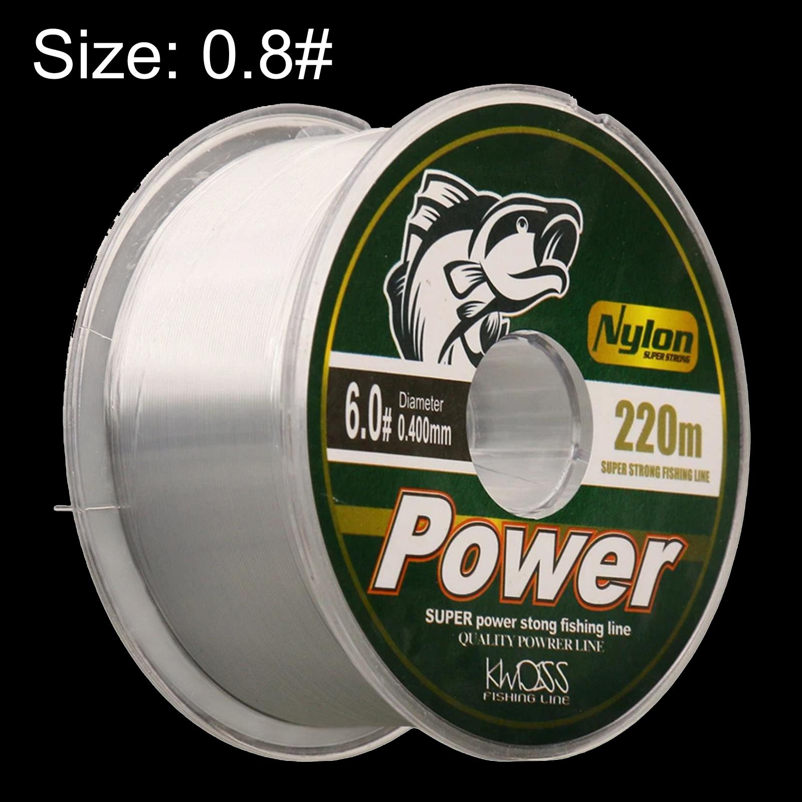 Kwdiss 220m Nylon Fishing Line Casting Line For Spinning Rod & Sea Rod Long Cast Fishing Line, Size: 0.8#(Transparent) - Shopkiz.com