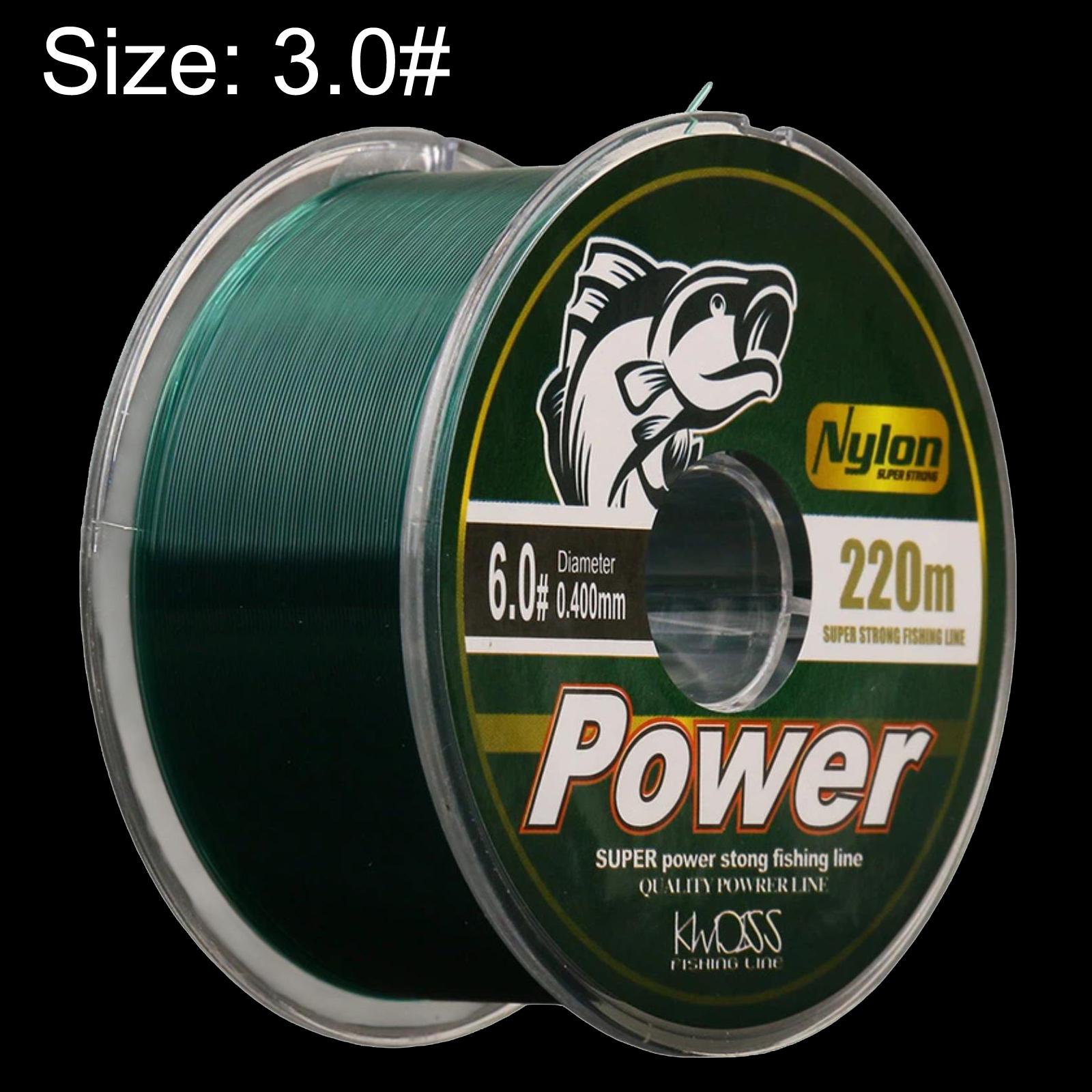 Kwdiss 220m Nylon Fishing Line Casting Line For Spinning Rod & Sea Rod Long Cast Fishing Line, Size: 3.0#(Green) - Shopkiz.com